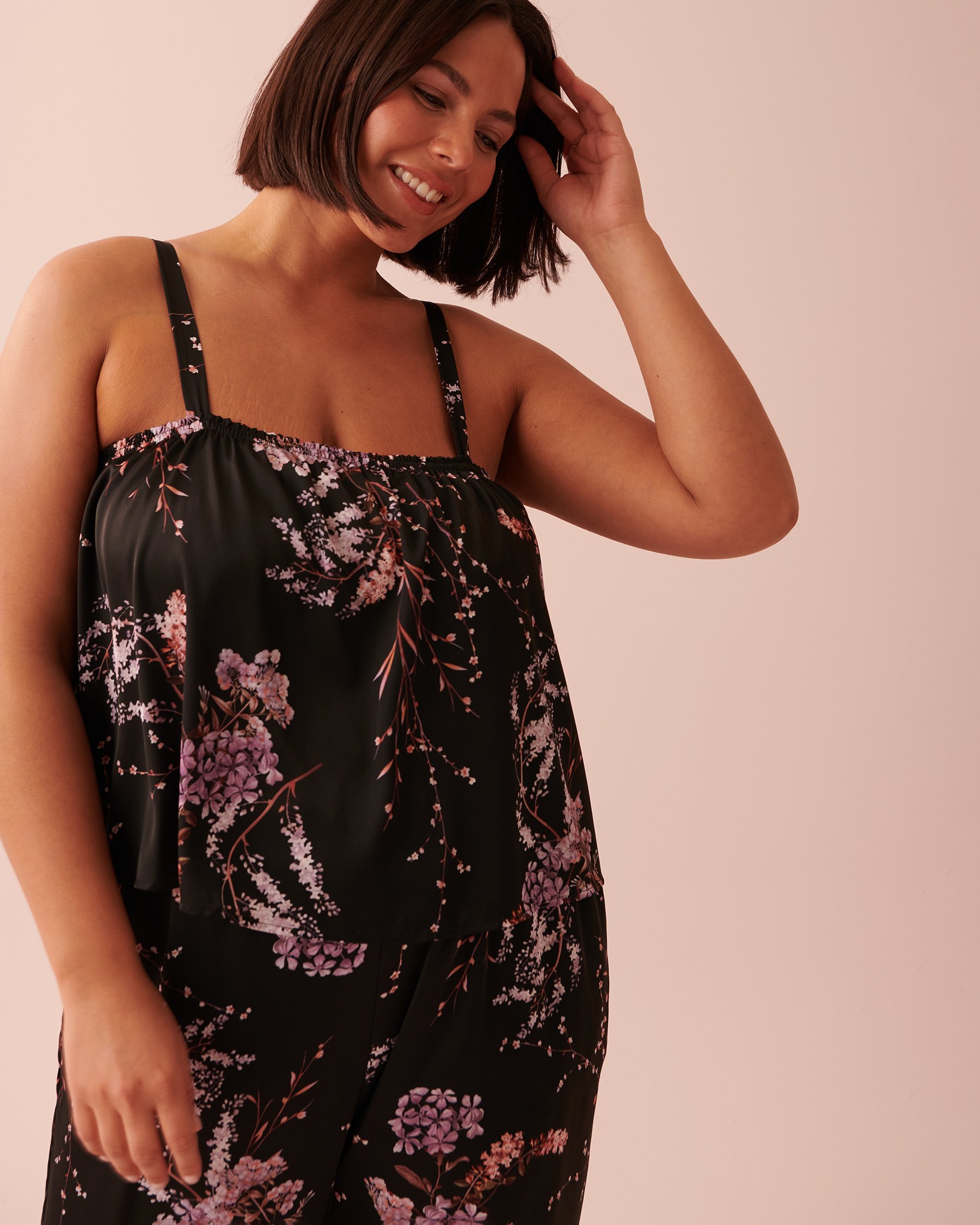 LA VIE EN ROSE Satin Crop Cami Dawn forest 60100073 - View4