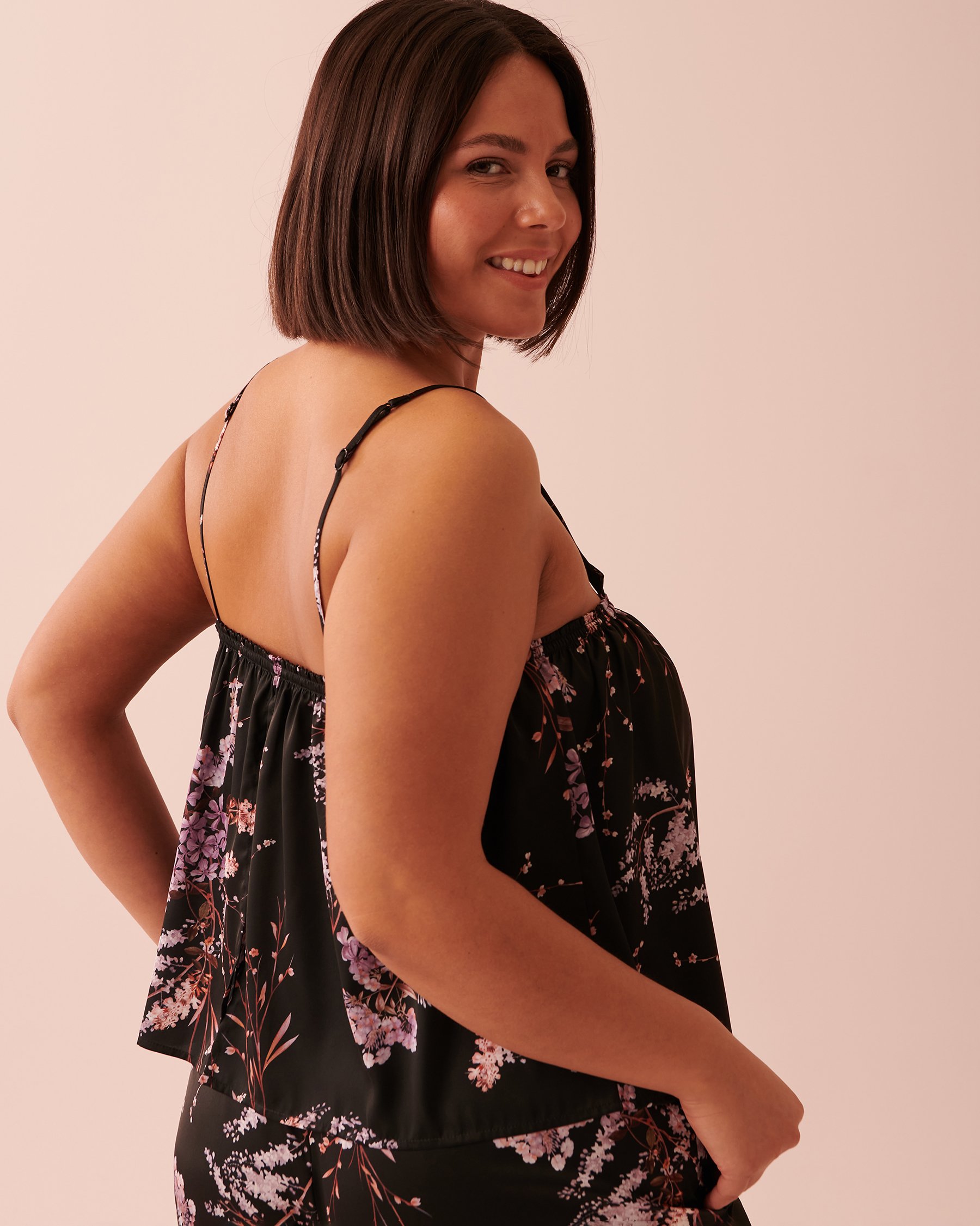 LA VIE EN ROSE Satin Crop Cami Dawn forest 60100073 - View6