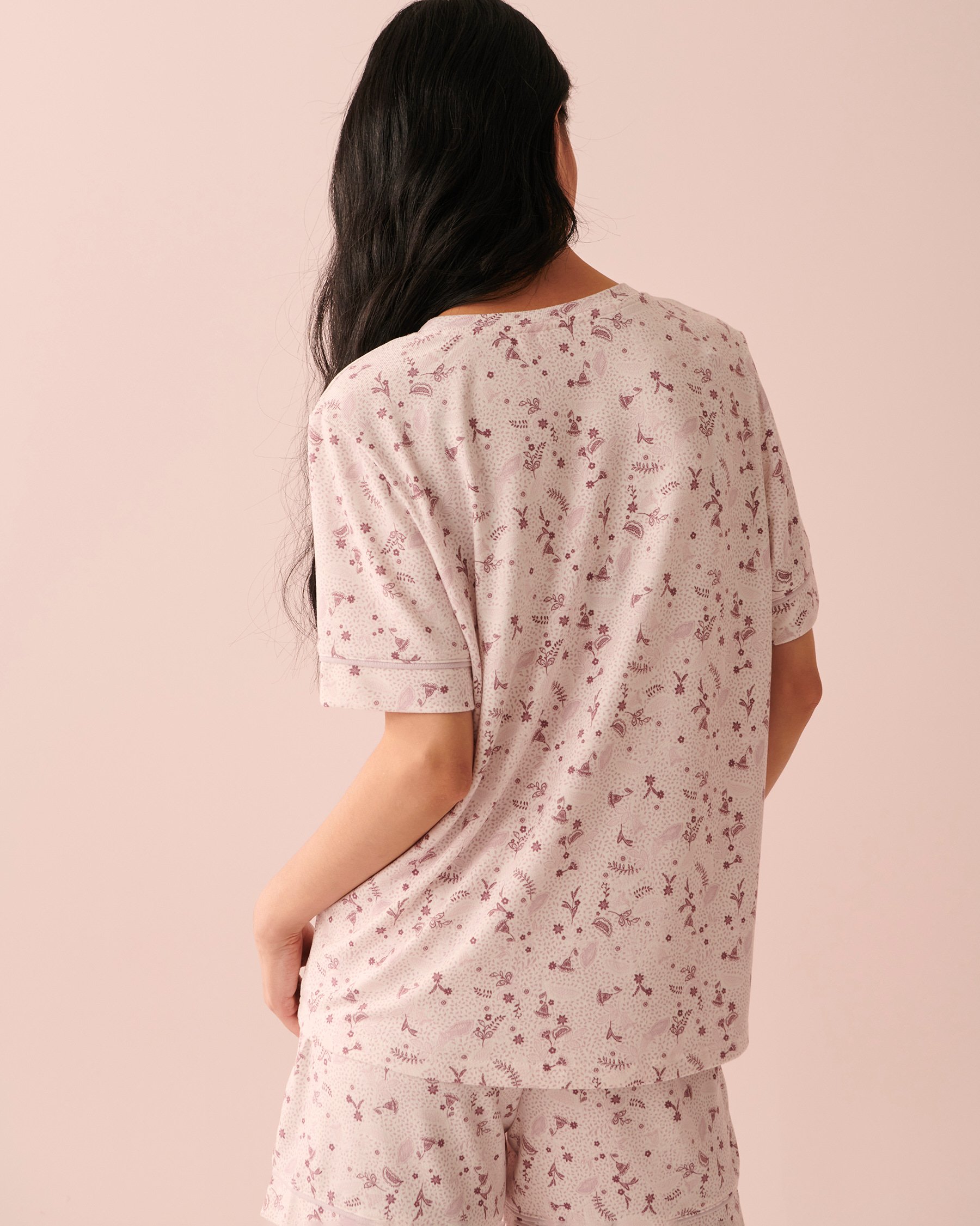 LA VIE EN ROSE Soft Knit T-shirt Bohemian flowers 40100460 - View2
