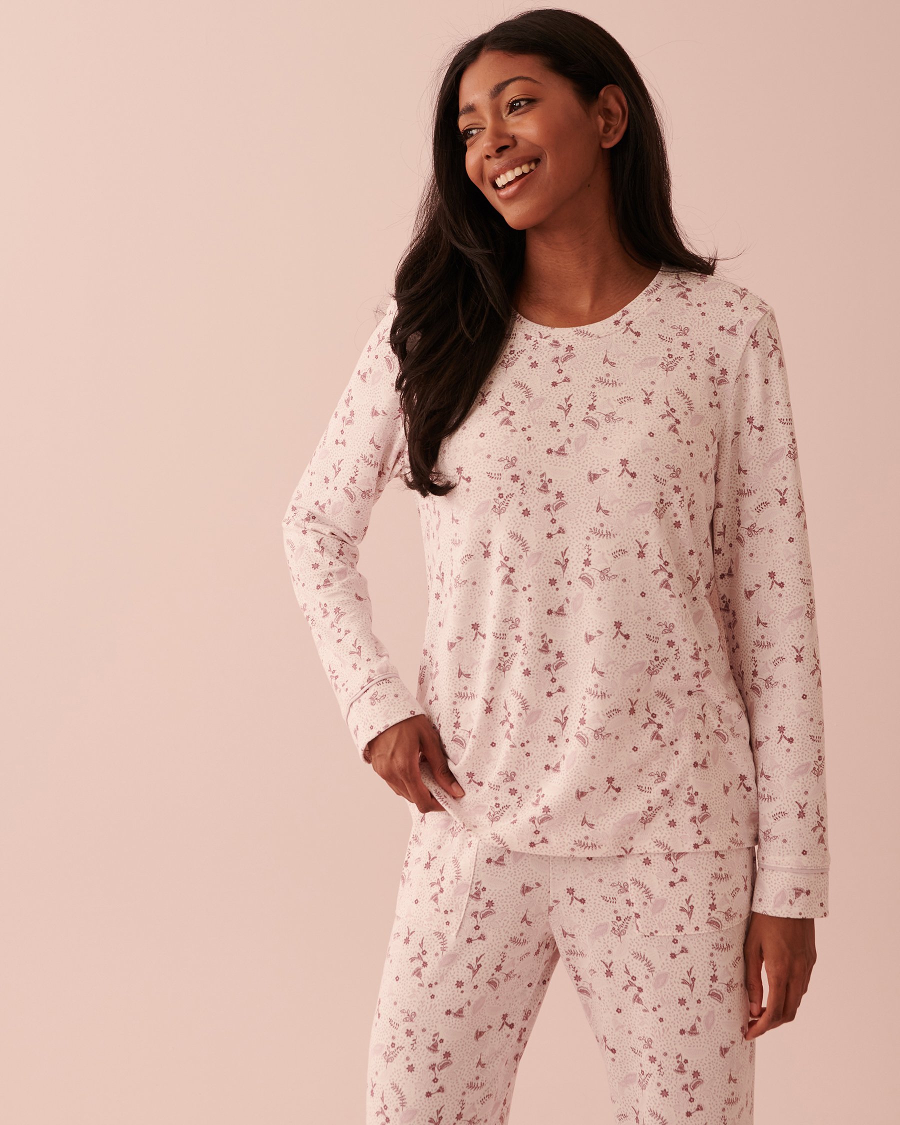 LA VIE EN ROSE Chandail manches longues en tricot doux Fleurs bohémiennes 40100461 - Voir3