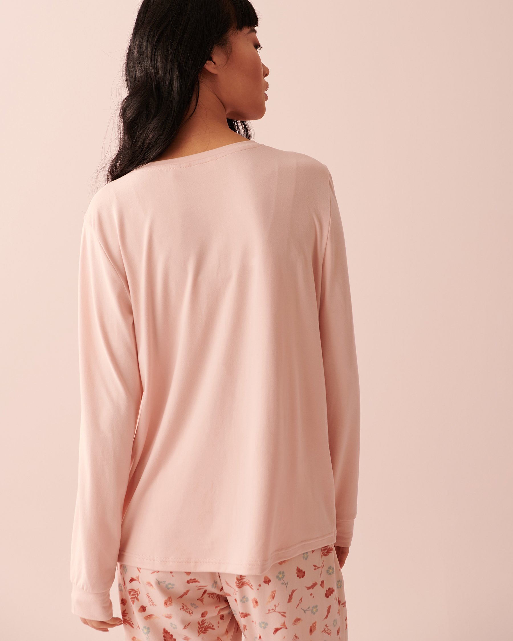 LA VIE EN ROSE Super Soft Crew Neck Long Sleeve Shirt Sepia rose 40100464 - View2