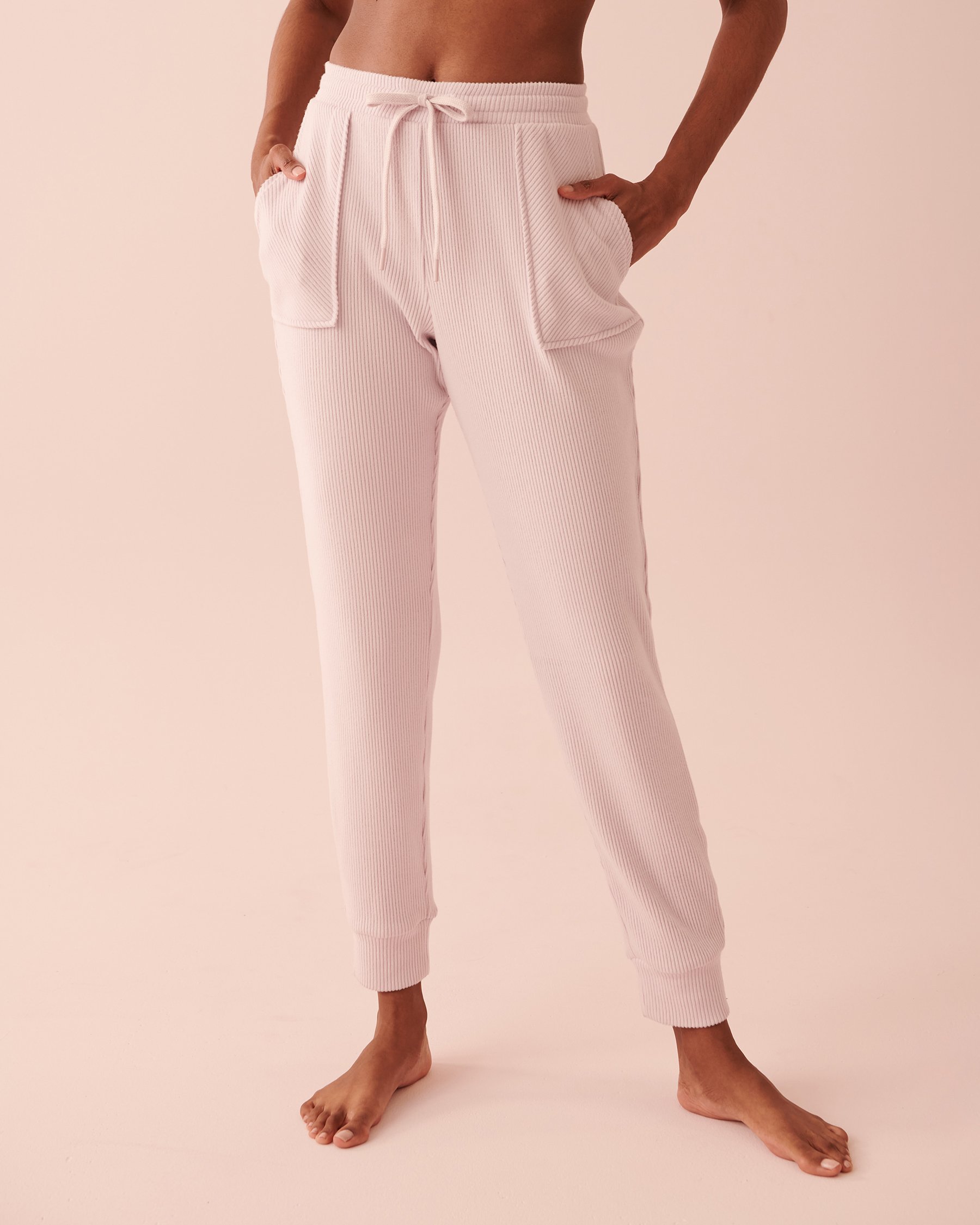 LA VIE EN ROSE Soft Knit Ribbed Fitted Pants Orchid hush 40200449 - View2