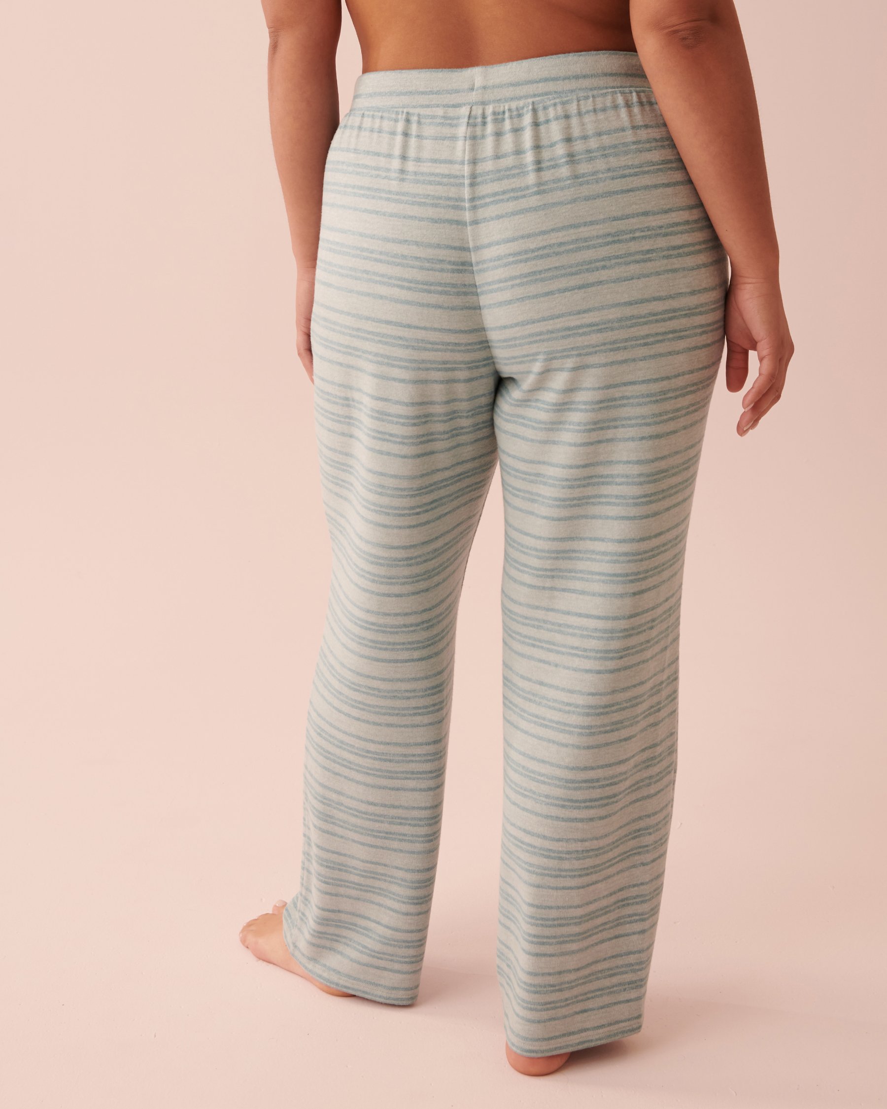 LA VIE EN ROSE Recycled Fibers Straight Leg Pants Blue mix stripes 40200450 - View4
