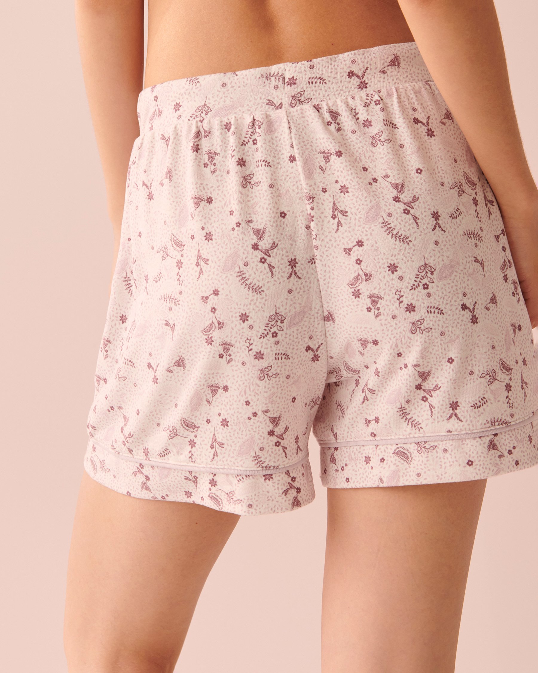 LA VIE EN ROSE Soft Knit High Waist Shorts Bohemian flowers 40200452 - View2