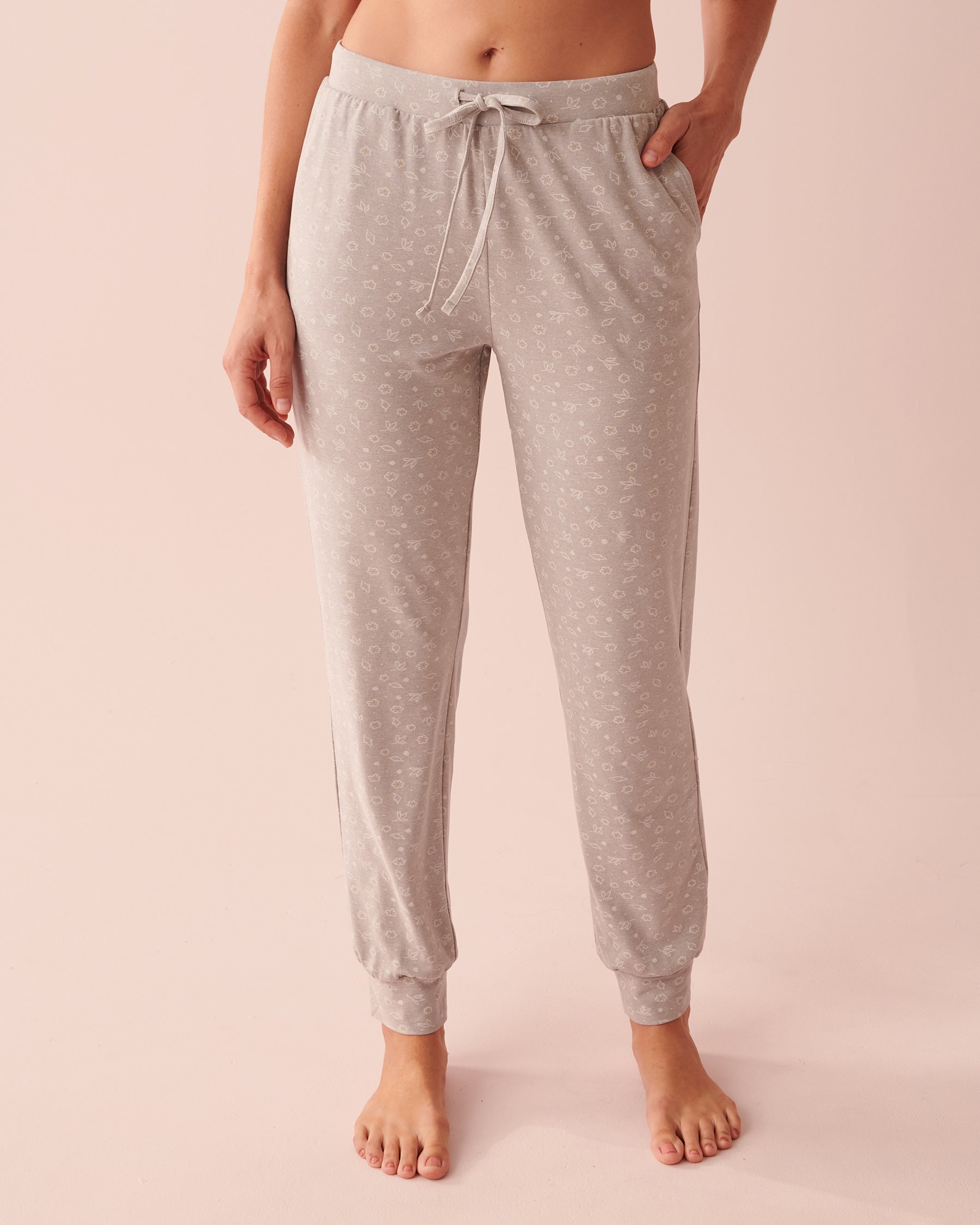 LA VIE EN ROSE Super Soft Fitted Pants Grey foliage 40200455 - View1