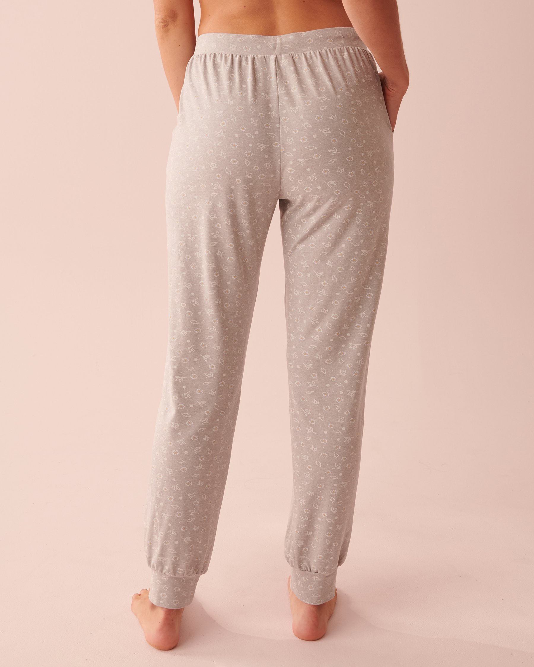 LA VIE EN ROSE Super Soft Fitted Pants Grey foliage 40200455 - View2