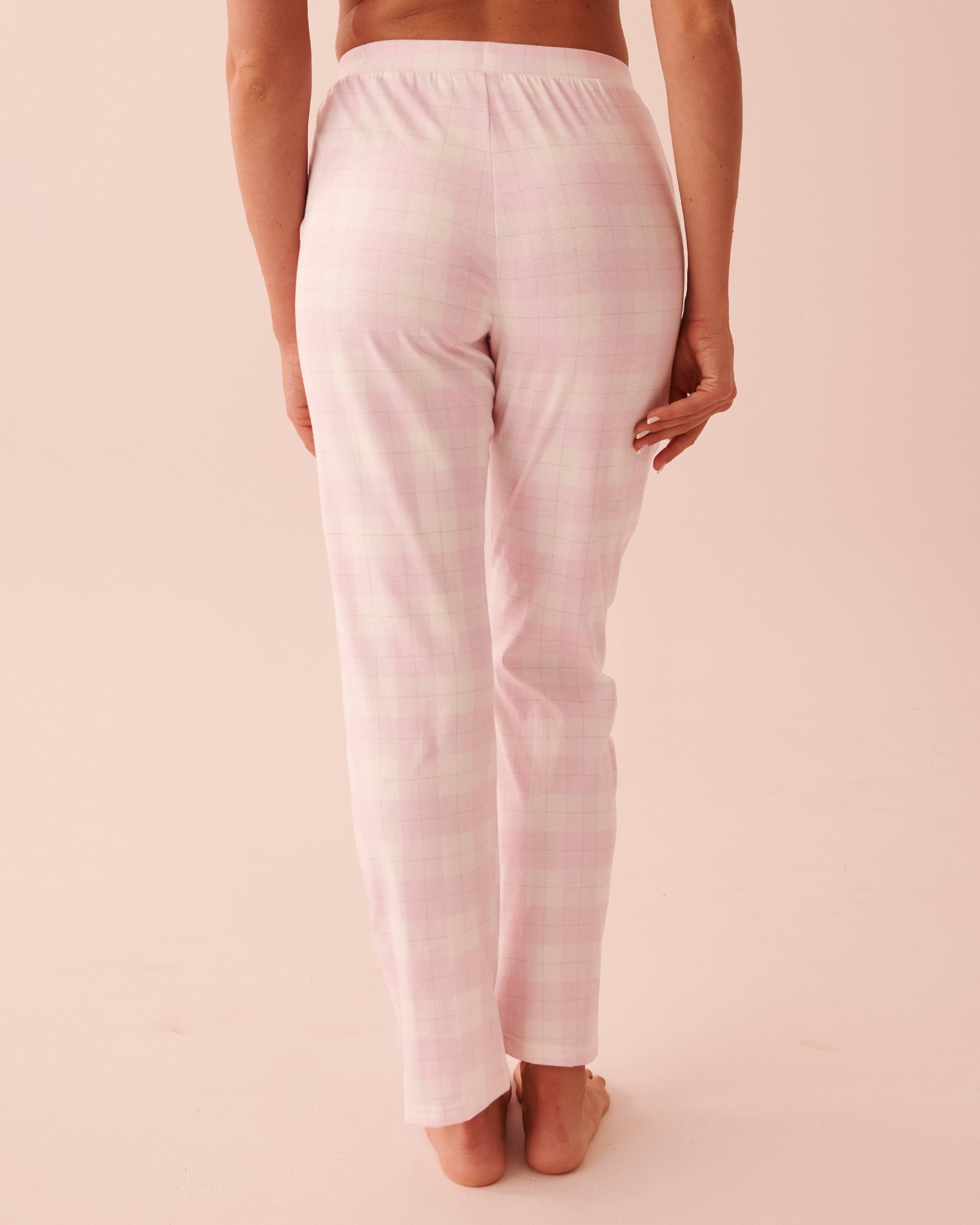 LA VIE EN ROSE Cotton Pyjama Pants Pink plaid 40200464 - View2