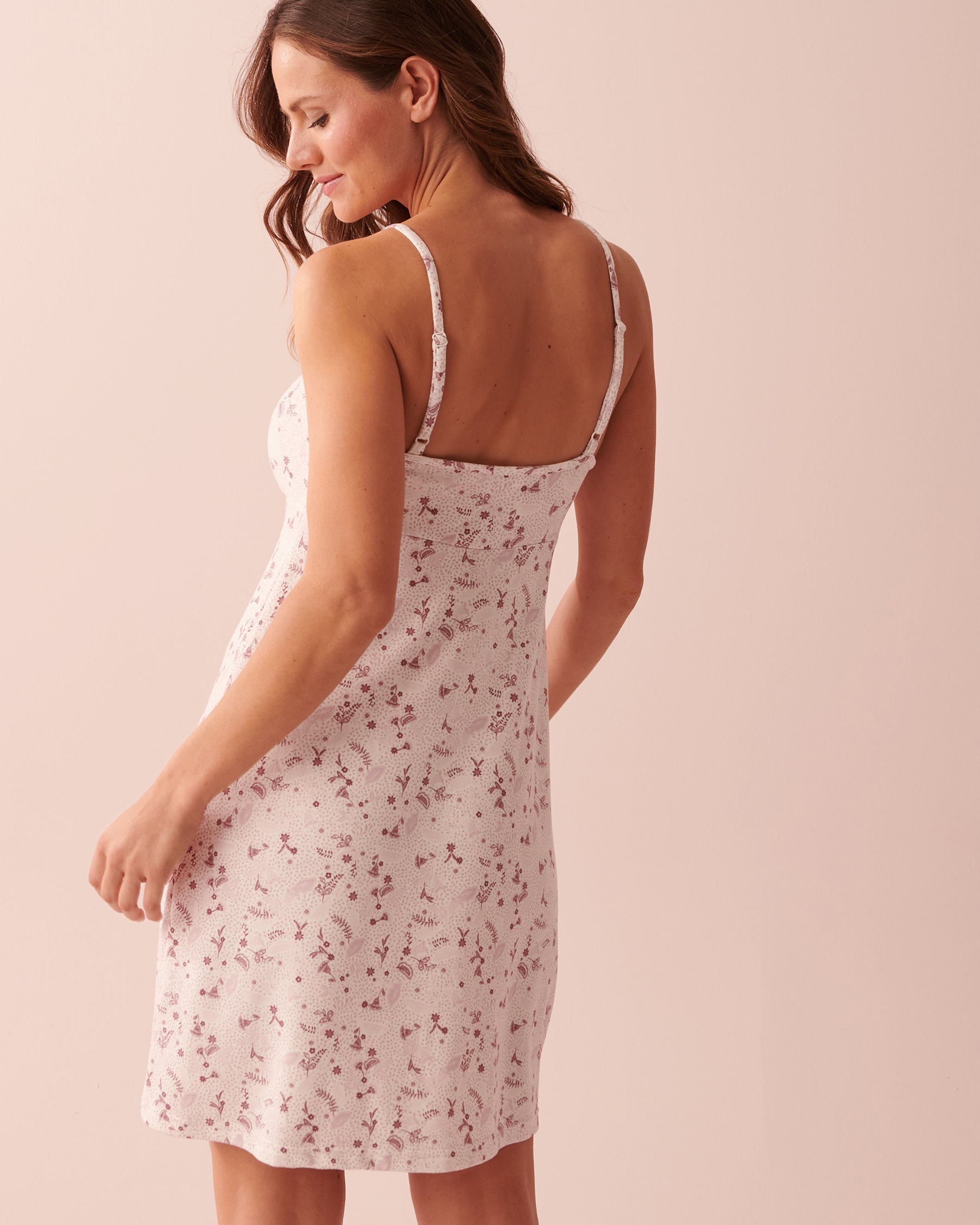 LA VIE EN ROSE Soft Knit Thin Straps Nightie Bohemian flowers 40500288 - View2