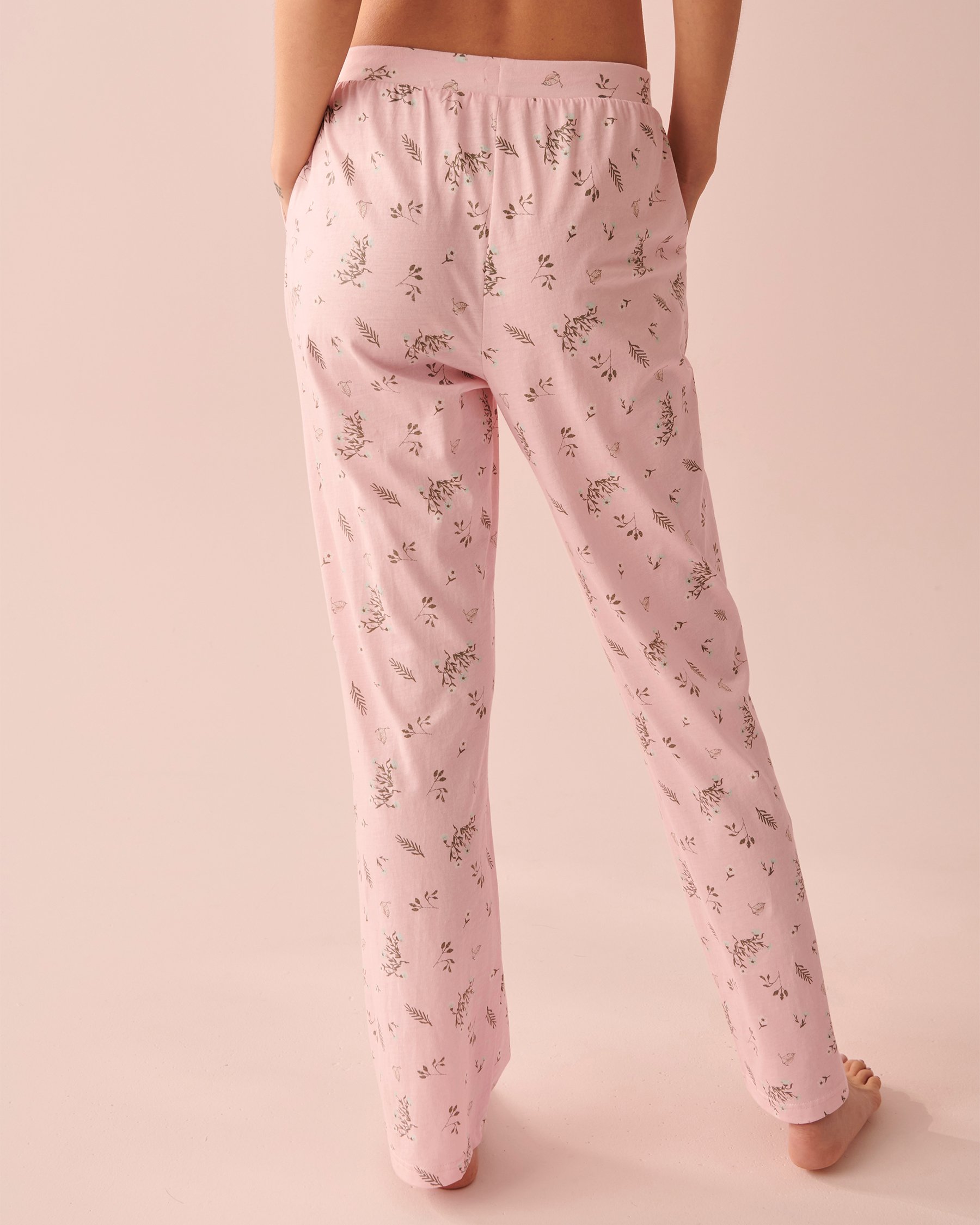 LA VIE EN ROSE Cotton Pyjama Pants Pink floral 40200464 - View2