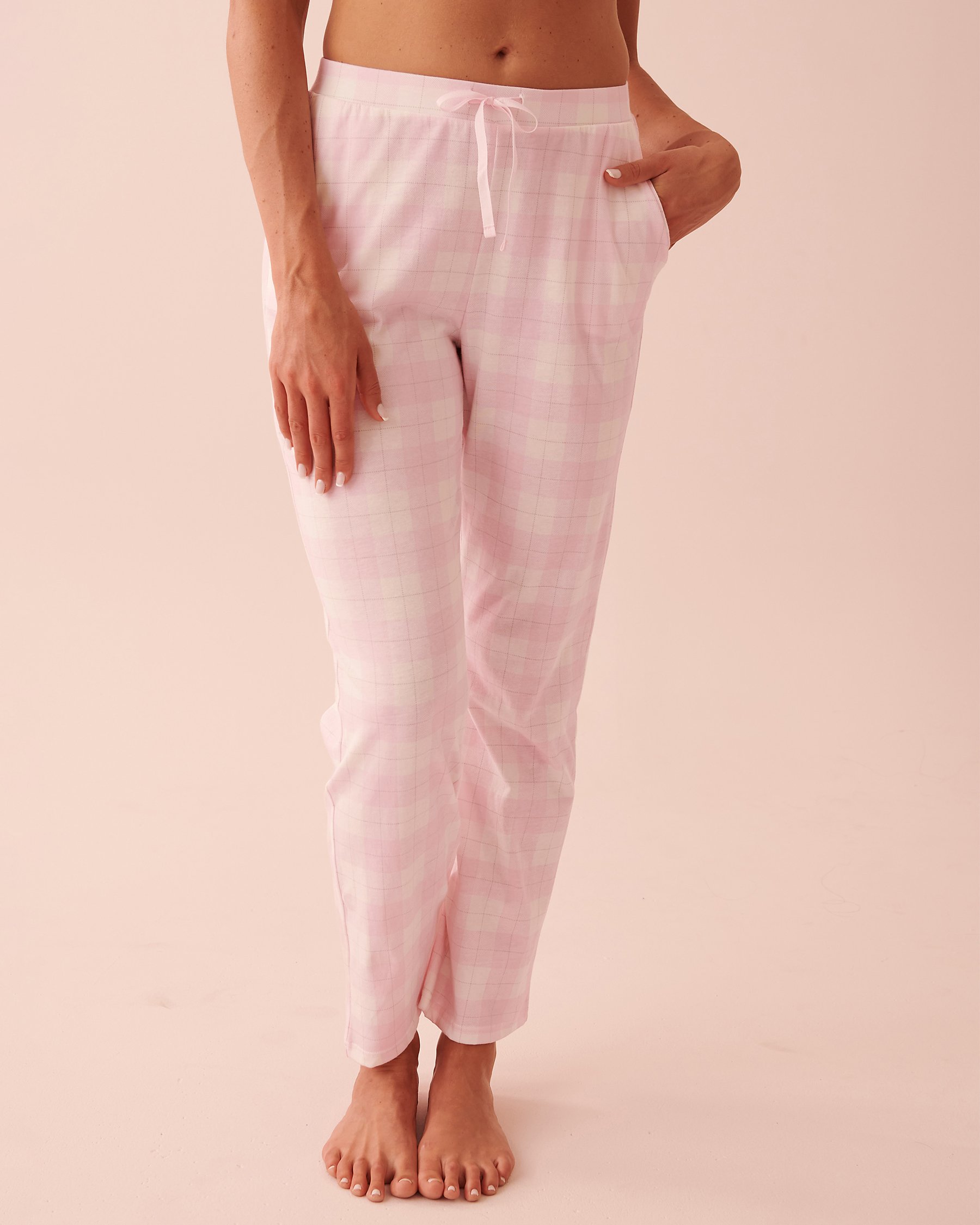 LA VIE EN ROSE Cotton Pyjama Pants Pink plaid 40200464 - View1