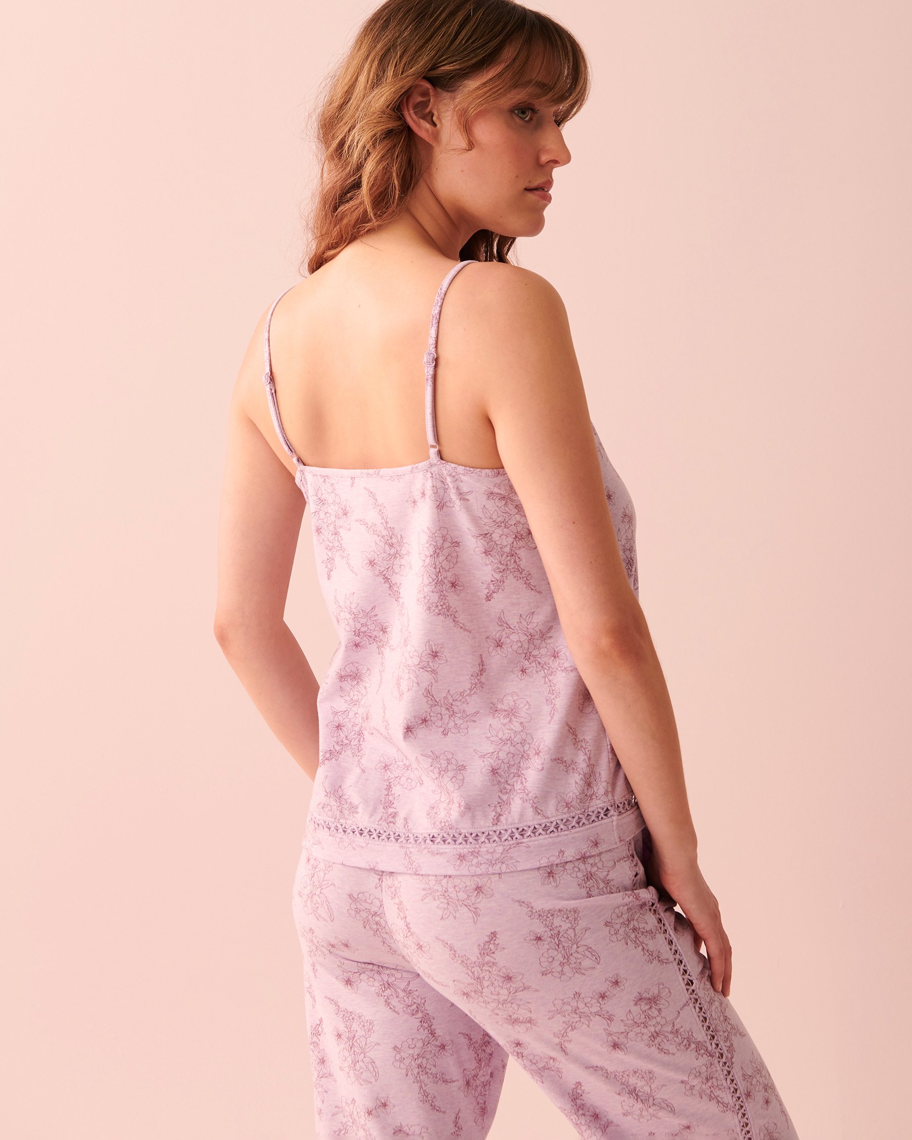 LA VIE EN ROSE Camisole bordure en crochet Floraison de lavande 40100450 - View2