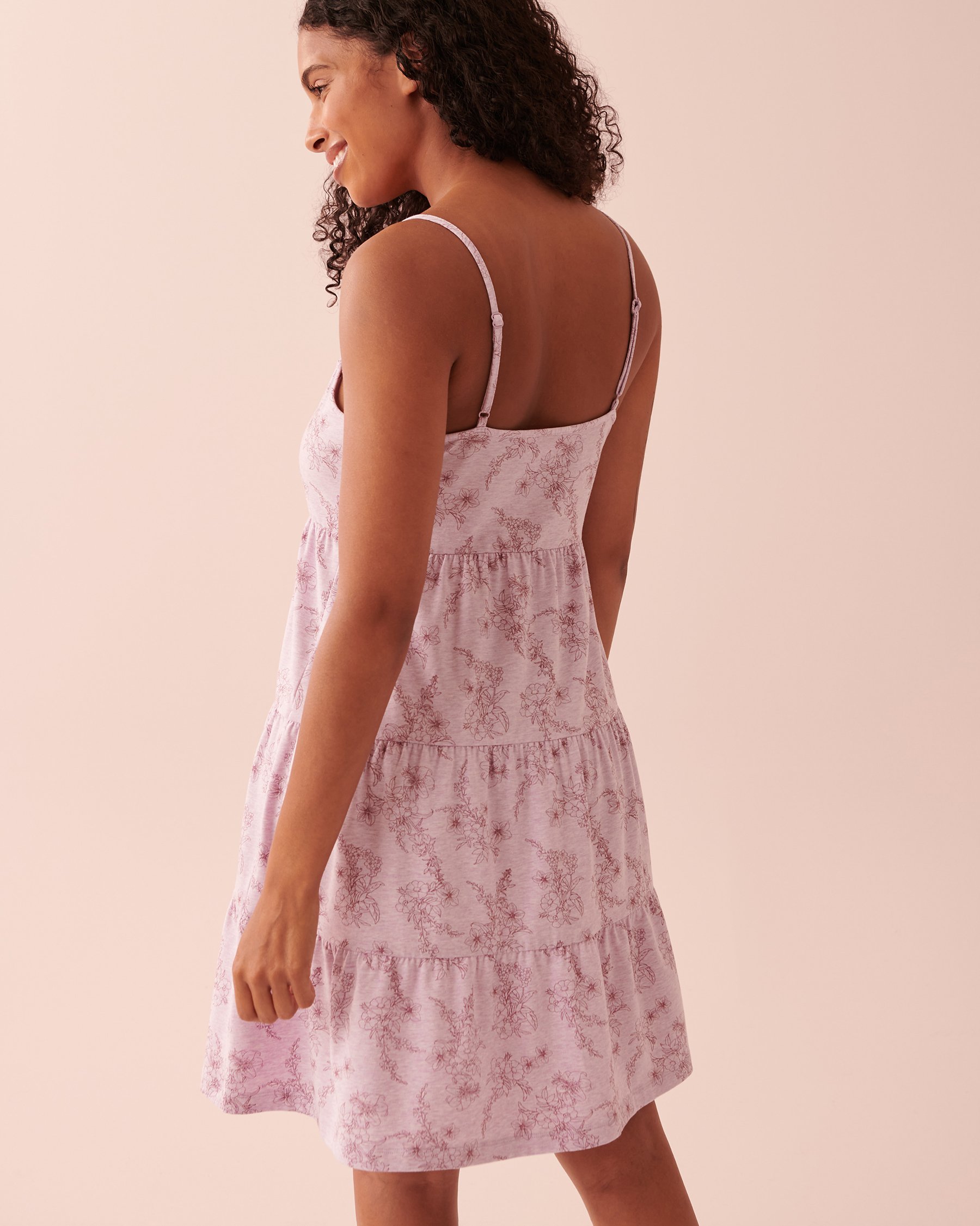 LA VIE EN ROSE Crochet Trim Nightie Lavender bloom 40500282 - View2
