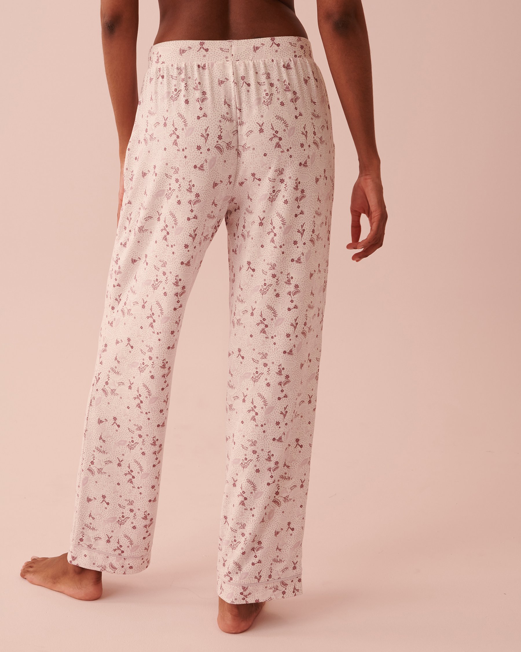 LA VIE EN ROSE Soft Knit High Waist Pants Bohemian flowers 40200453 - View2