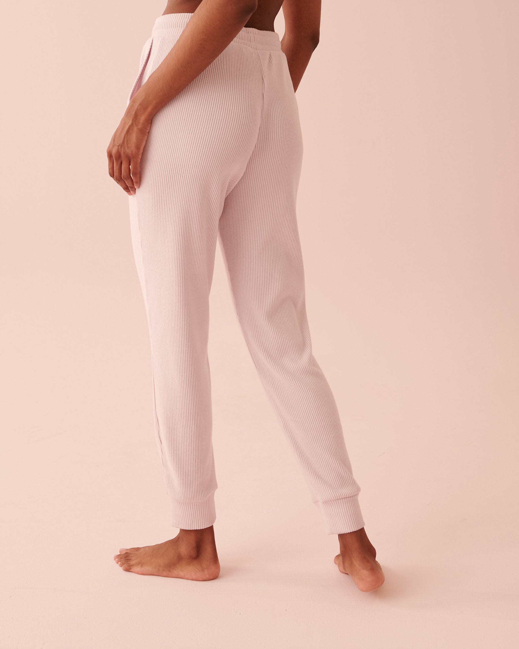 LA VIE EN ROSE Soft Knit Ribbed Fitted Pants Orchid hush 40200449 - View3