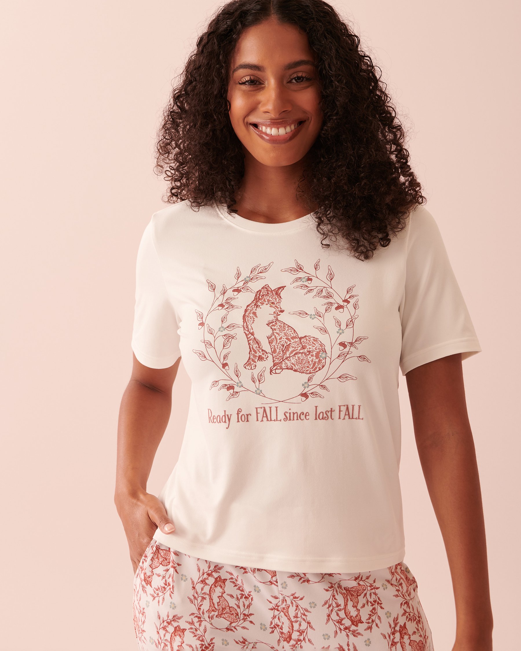 LA VIE EN ROSE Super Soft Crew Neck T-shirt Snow white 40100463 - View4