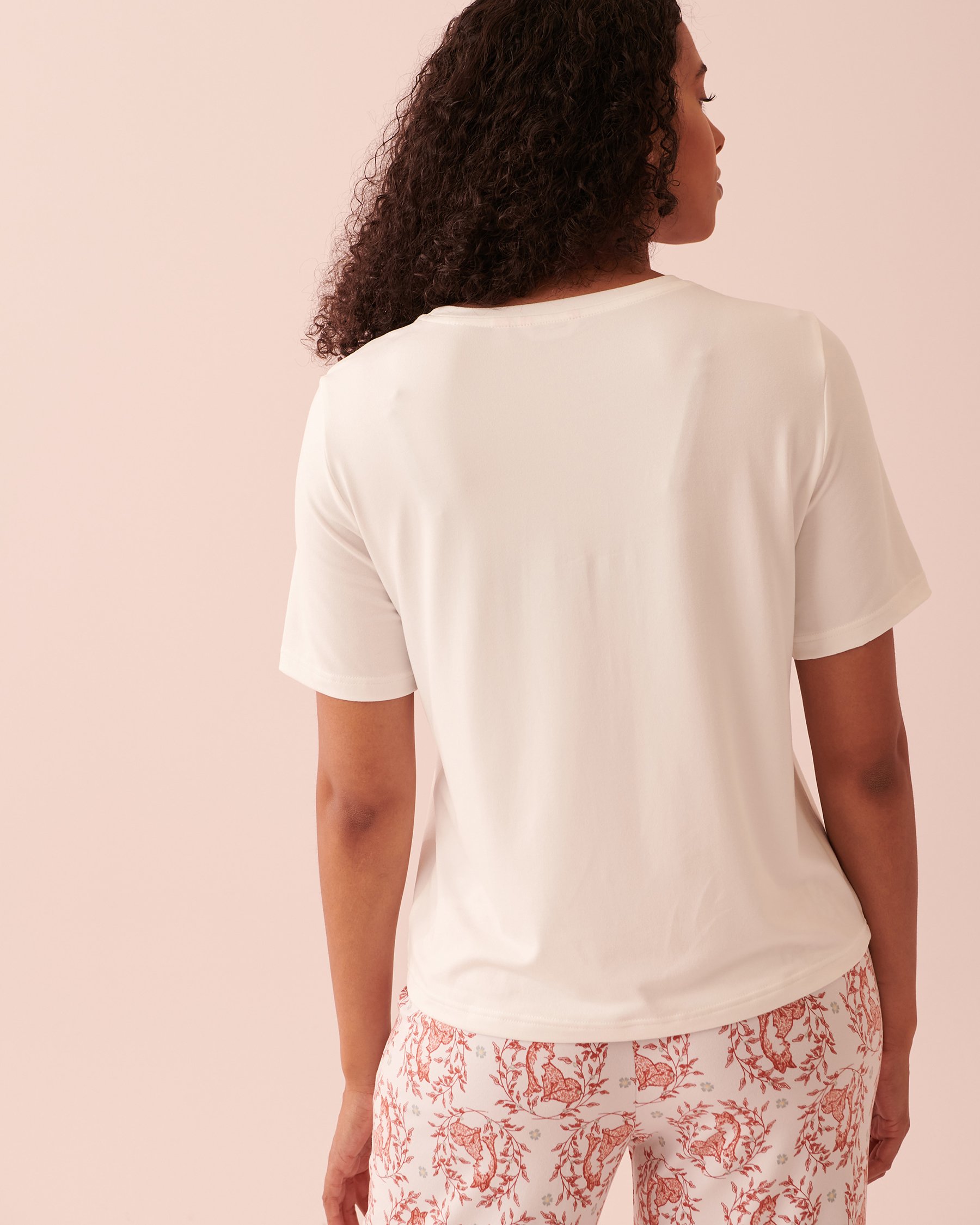 LA VIE EN ROSE Super Soft Crew Neck T-shirt Snow white 40100463 - View5