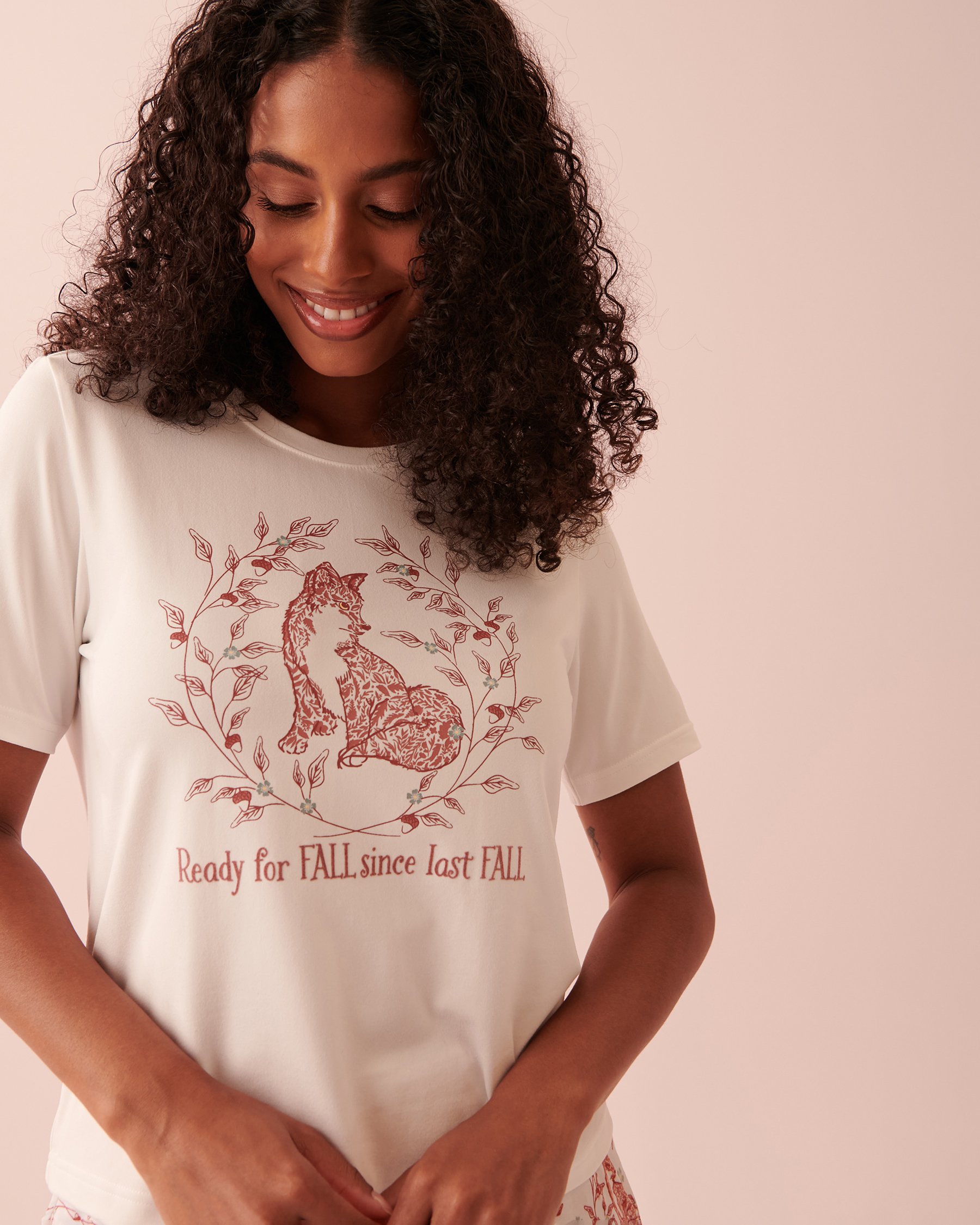 LA VIE EN ROSE Super Soft Crew Neck T-shirt Snow white 40100463 - View6