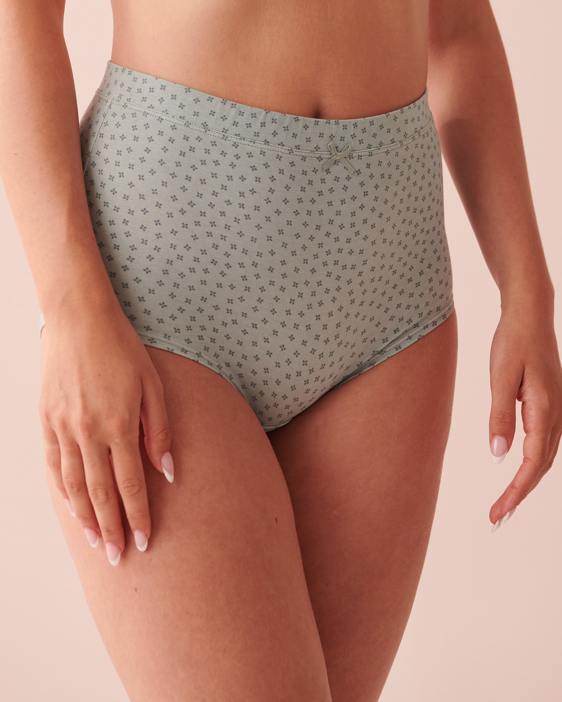 LA VIE EN ROSE Cotton High Waist Boyleg Panty Blue small flowers 20100338 - View1