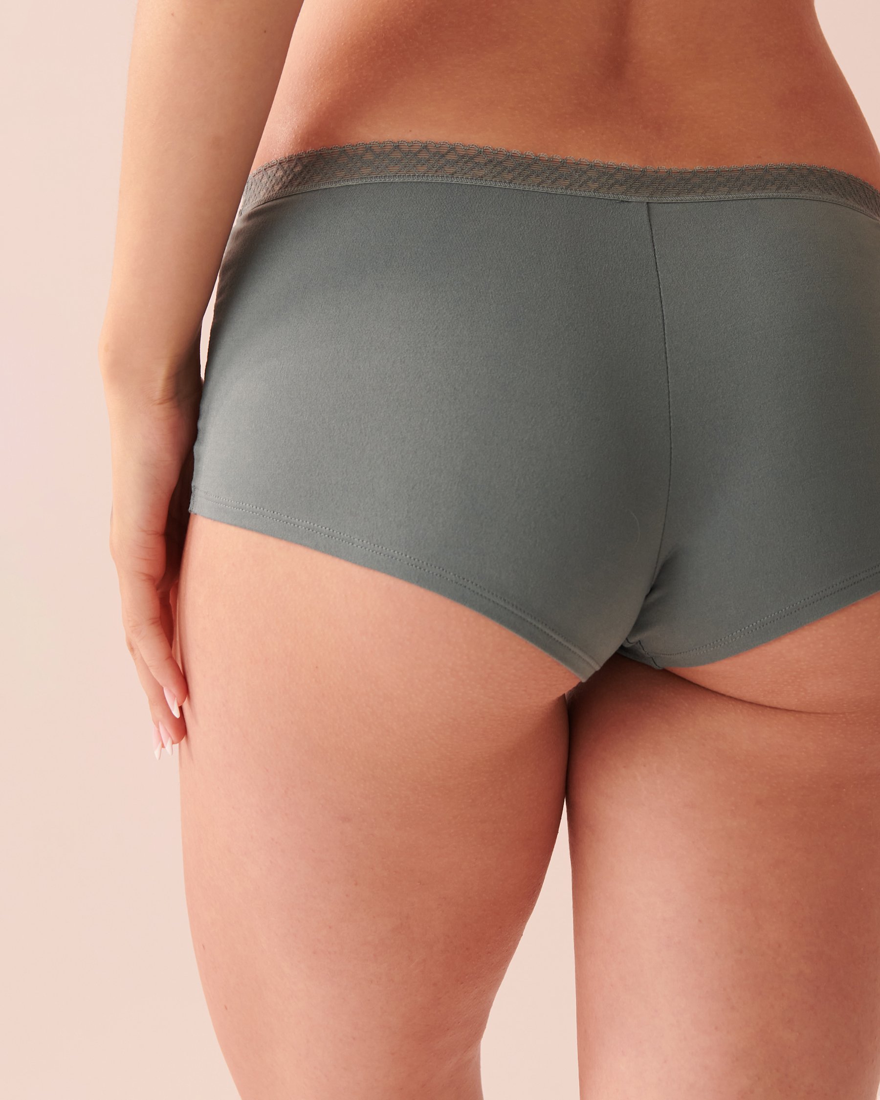 LA VIE EN ROSE Super Soft Lace Detail Boyleg Panty Mist blue 20100340 - View2