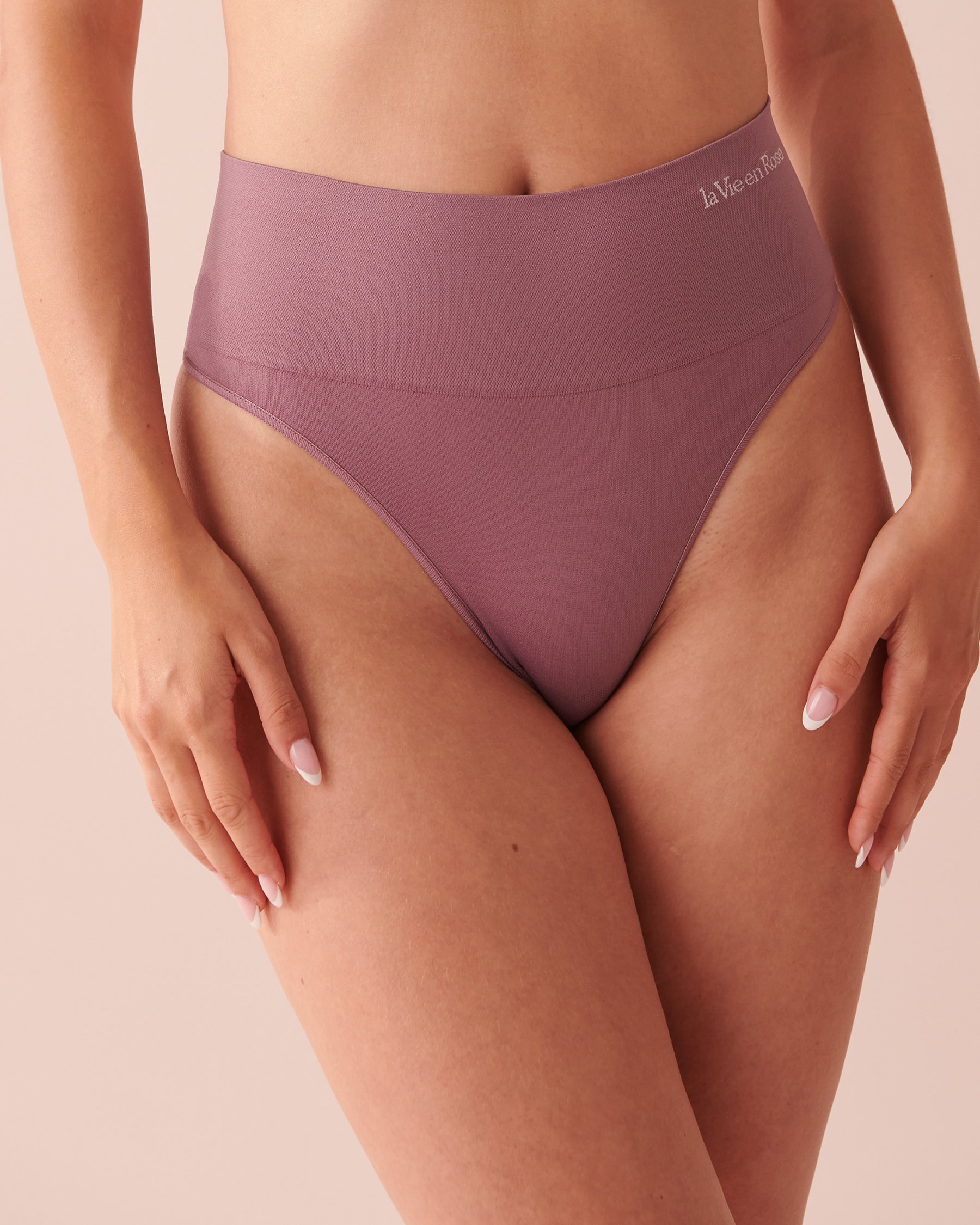 LA VIE EN ROSE Seamless High Waist Thong Panty Mauve 20200366 - View1