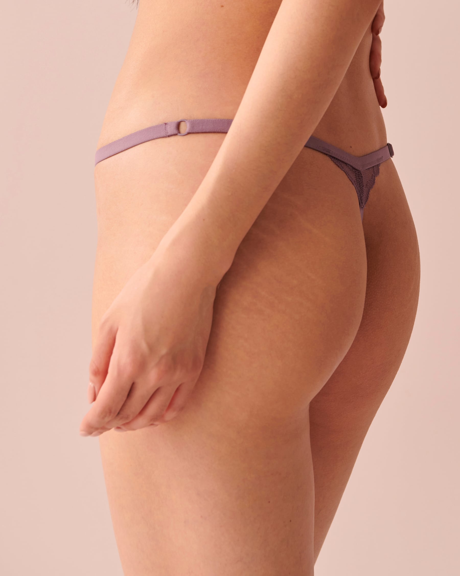 LA VIE EN ROSE Culotte string dentelle Douce orchidée 20300228 - Voir2