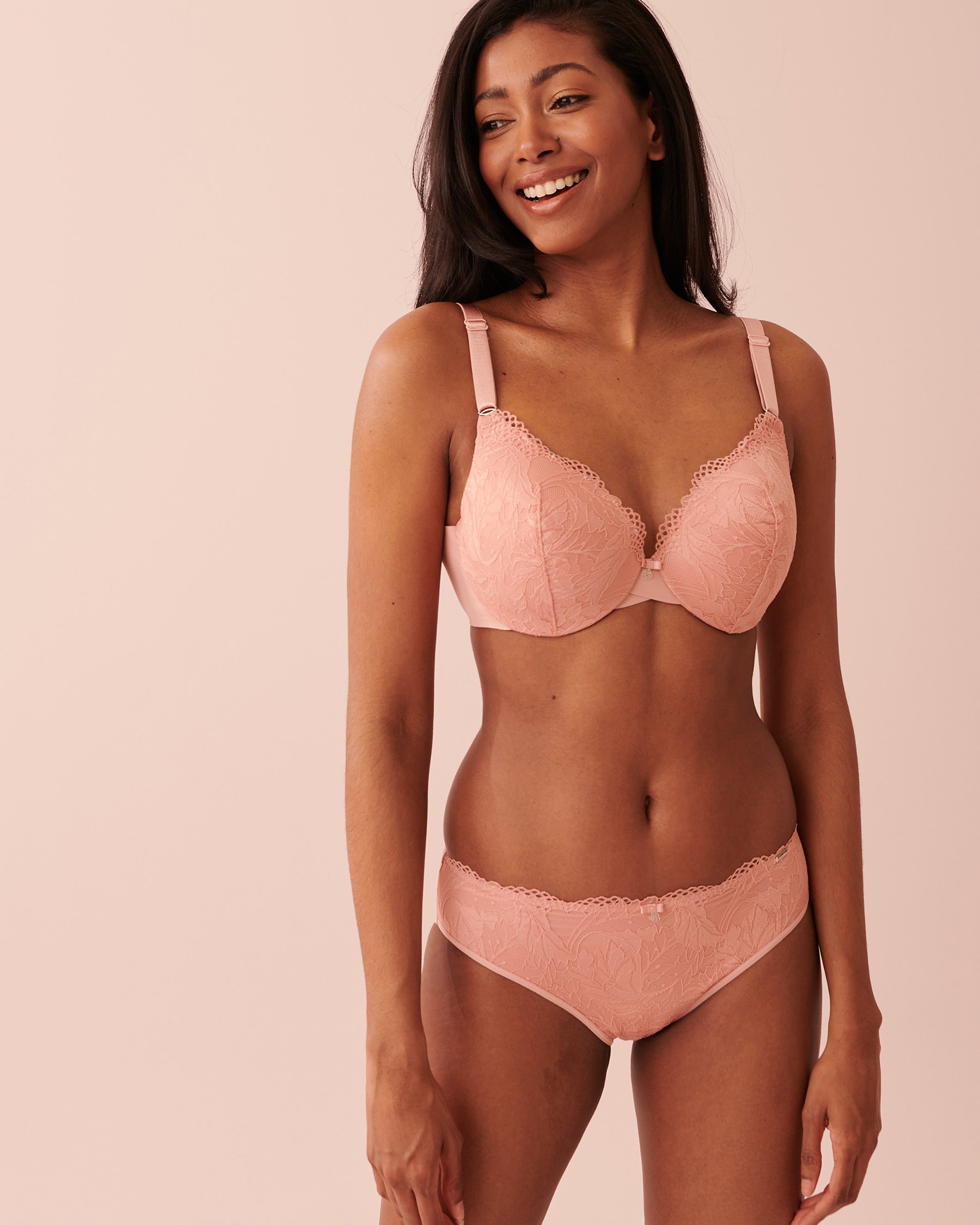 LA VIE EN ROSE Microfiber Sleek Back Bikini Panty Pink peony 20300222 - View3