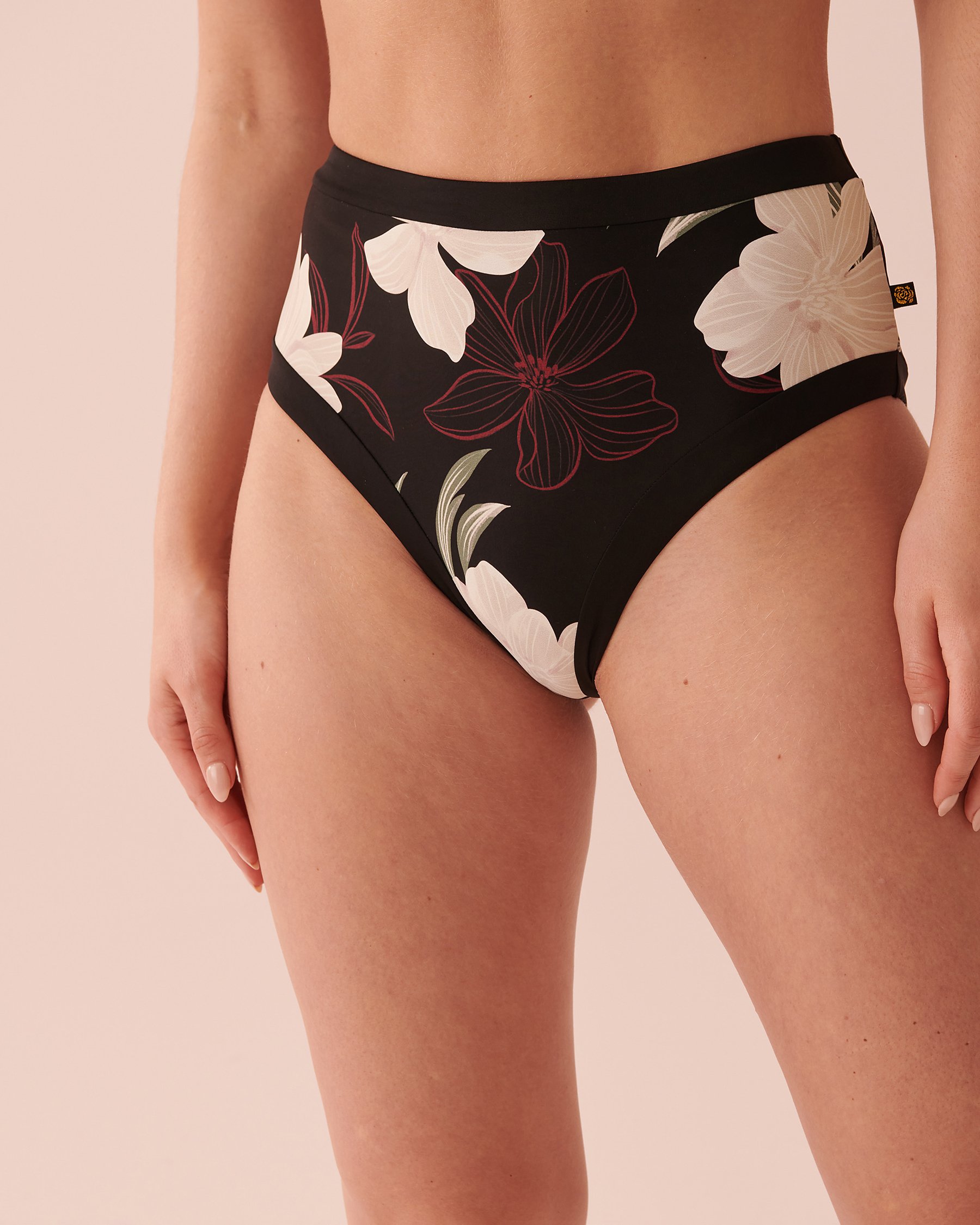 LA VIE EN ROSE AQUA Bas de bikini taille haute MARBELLA Fleurs méditerranéennes 70300480 - Voir1