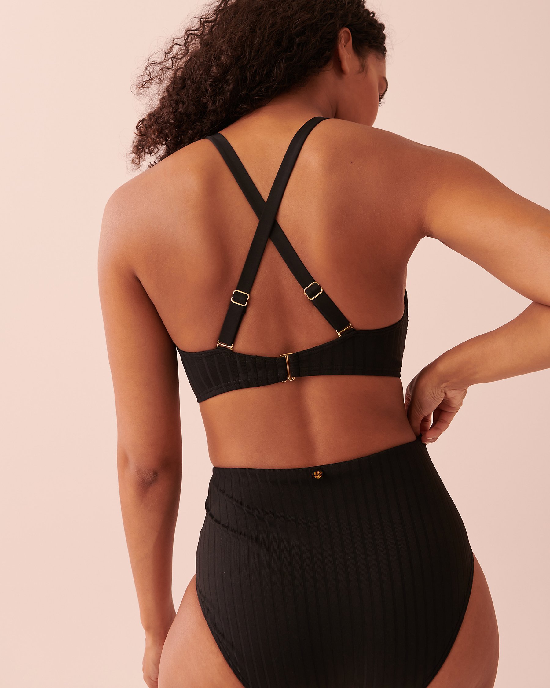 LA VIE EN ROSE AQUA Haut de bikini bralette bonnet D RIB Noir 70200095 - View8