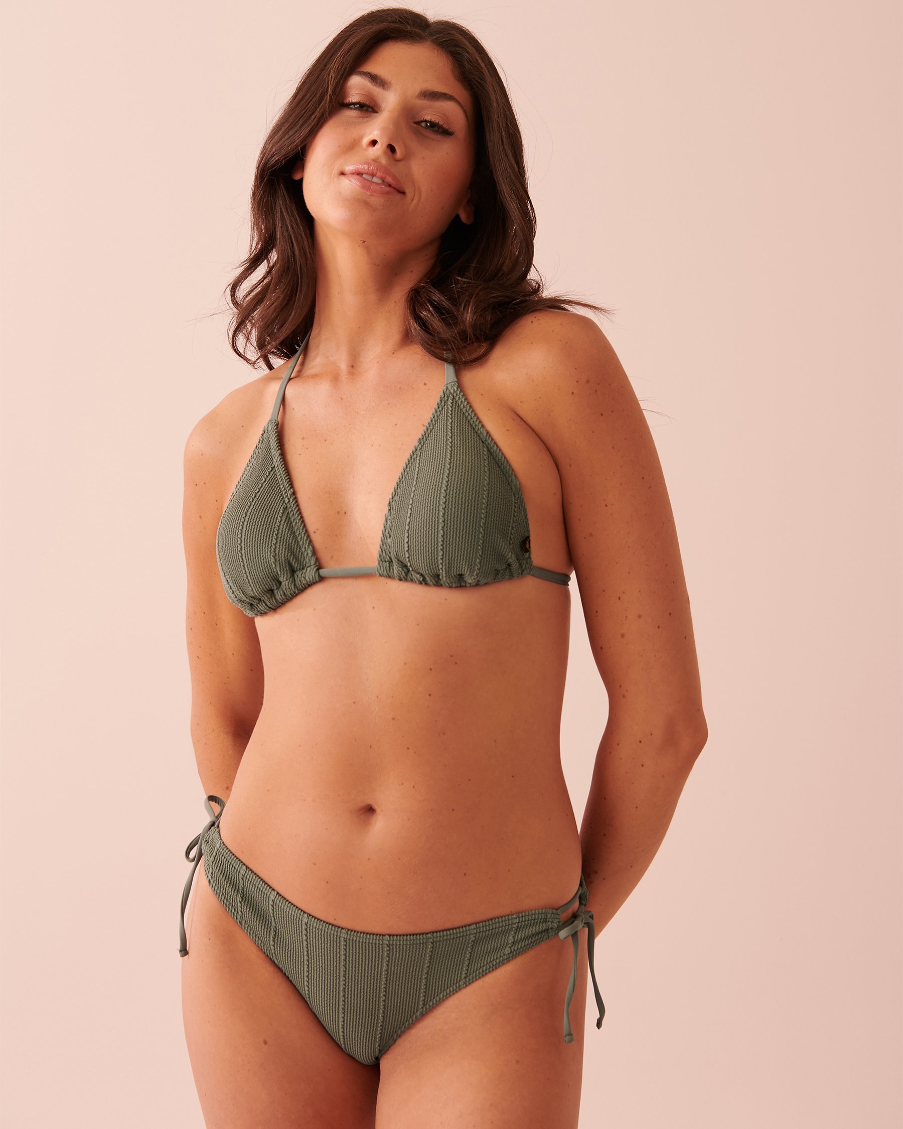 LA VIE EN ROSE AQUA TEXTURED Brazilian Bikini Bottom Agave green 70300475 - View3