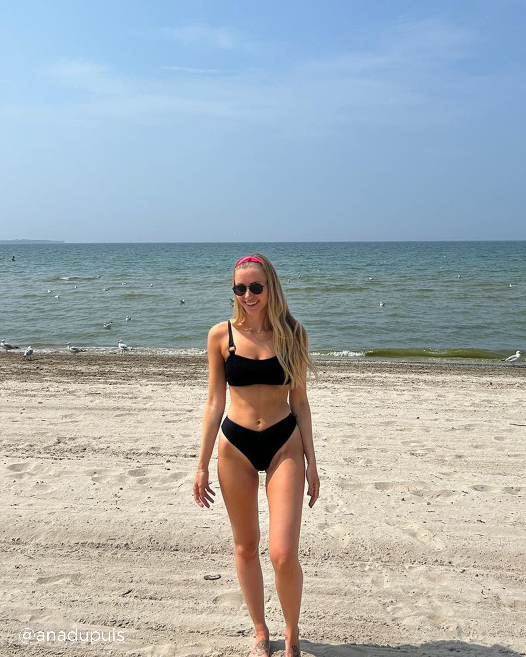 LA VIE EN ROSE AQUA RIB High Leg Bikini Bottom Black 70300463 - View9