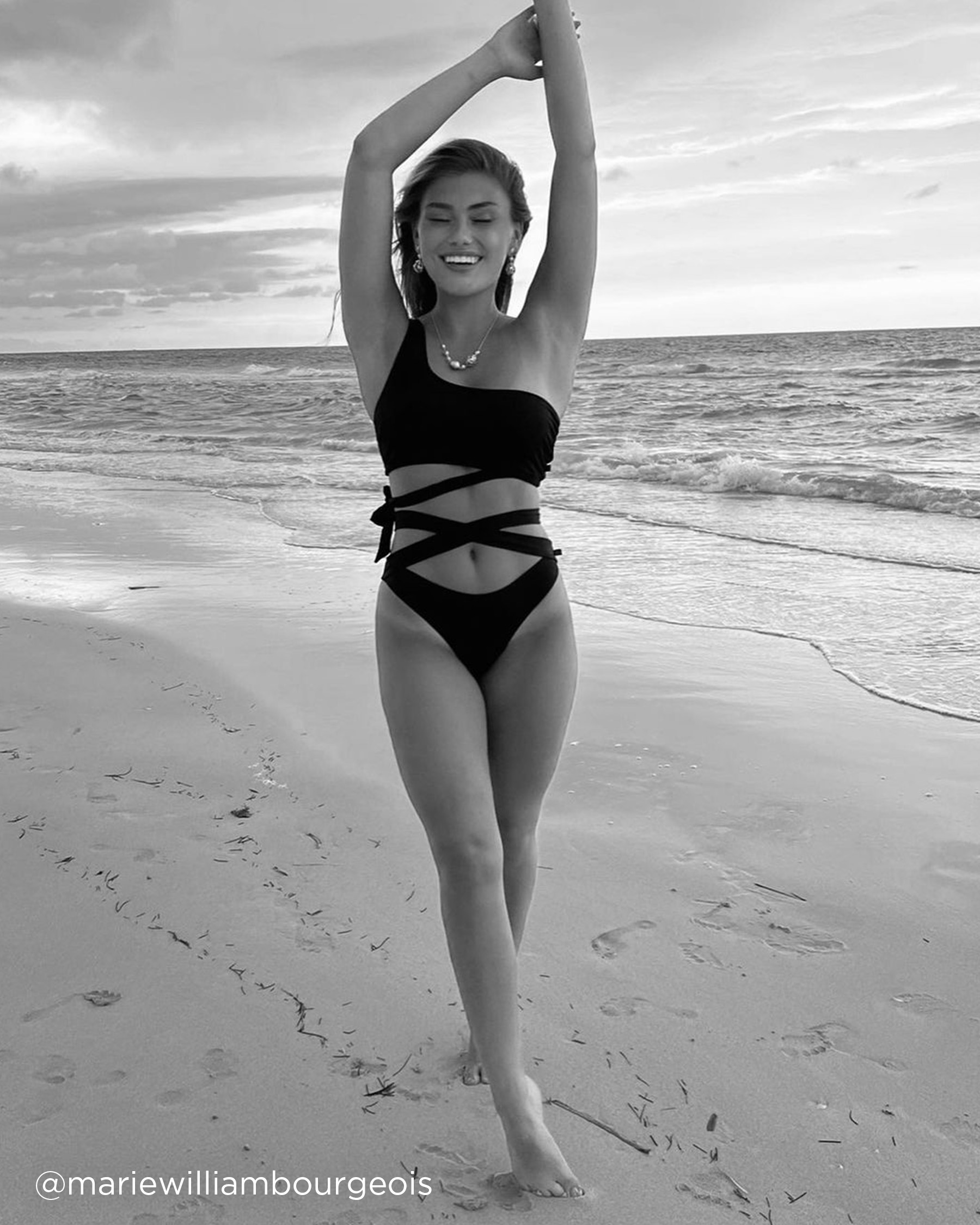 LA VIE EN ROSE AQUA Bas de bikini brésilien à bandes SOLID Noir 70300393 - Voir4