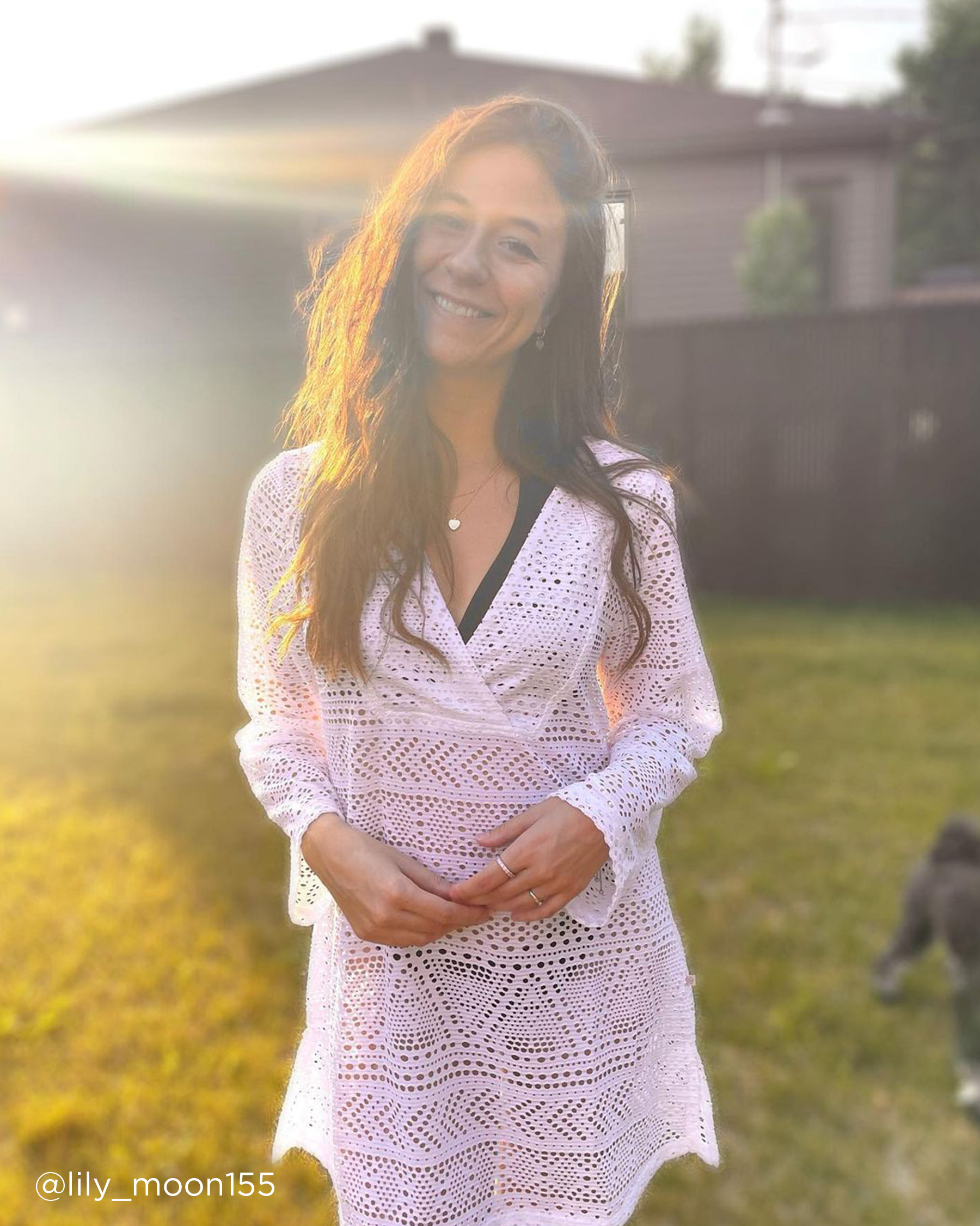 LA VIE EN ROSE AQUA Tunique en crochet encolure en V Blanc 80400027 - View4