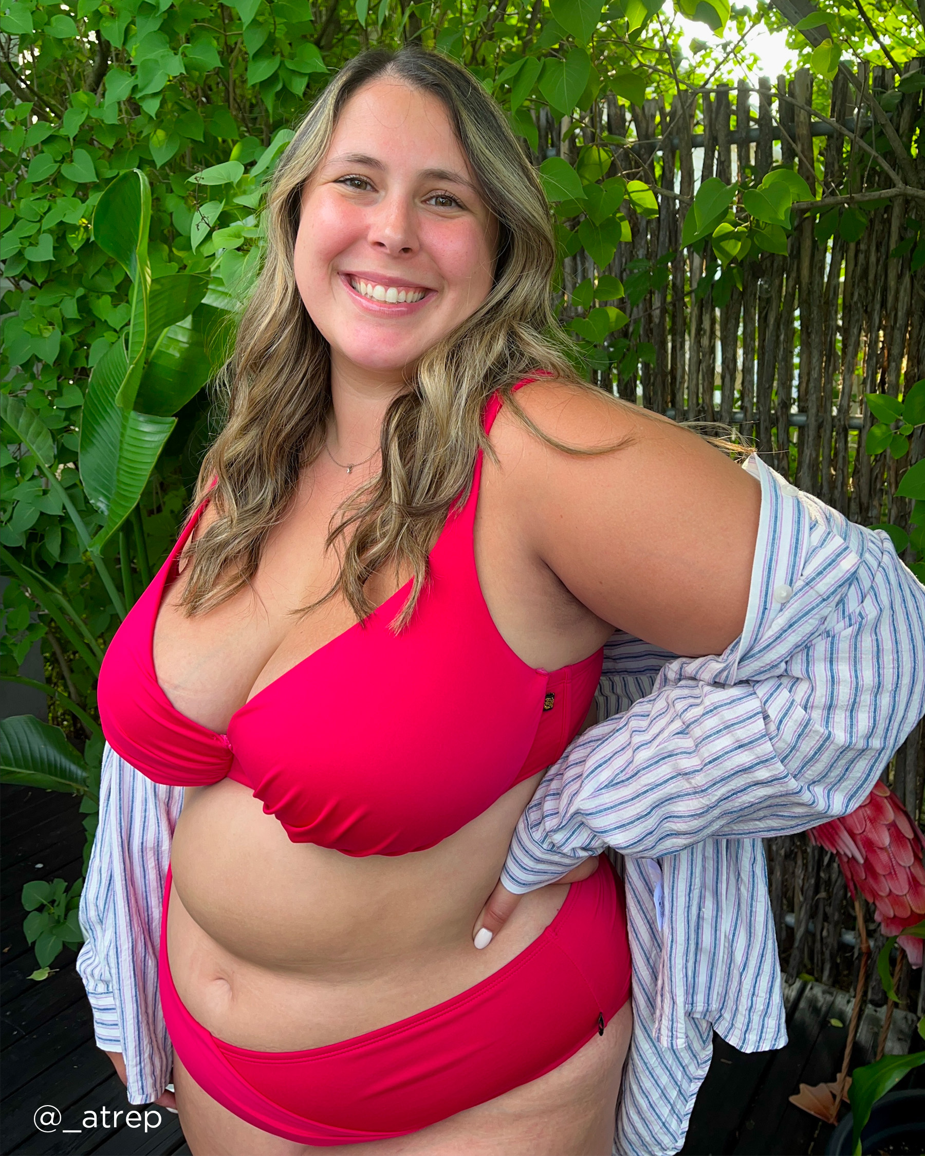 LA VIE EN ROSE AQUA BRIGHT ROSE Recycled Fibers Mid Waist Bikini Bottom Bright pink 70300447 - View5