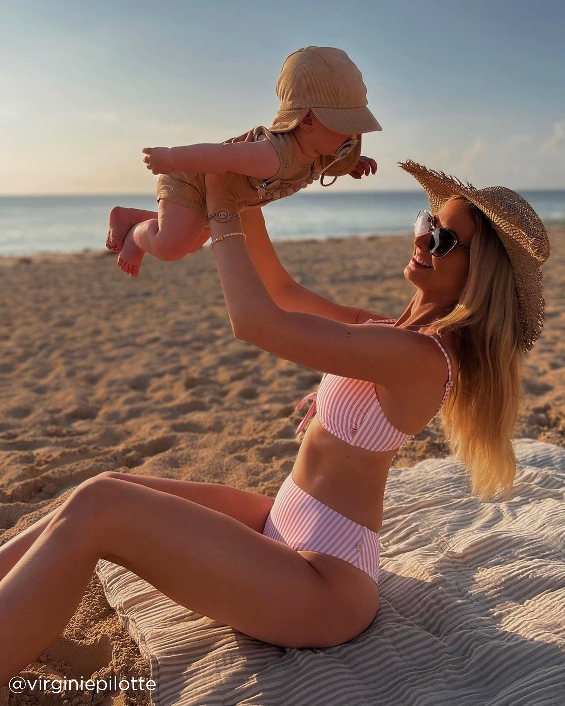 LA VIE EN ROSE AQUA LAGOON Triangle Bikini Top Pink stripes 70100479 - View8