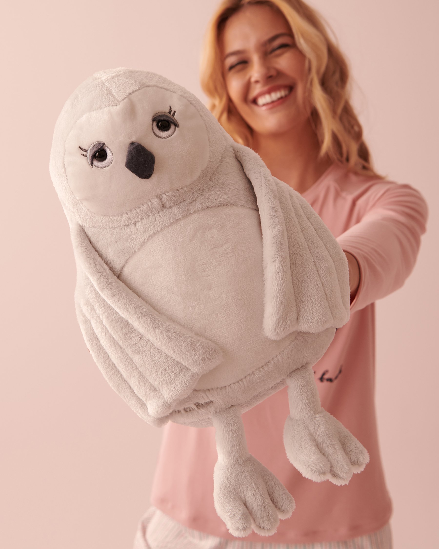 LA VIE EN ROSE Stuffed Owl Grey 40700286 - View2