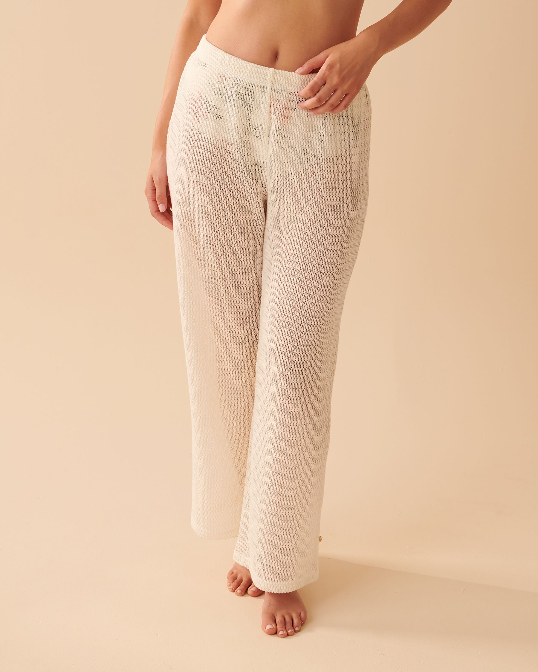 LA VIE EN ROSE AQUA Crochet Pants Sandy white 80200035 - View3