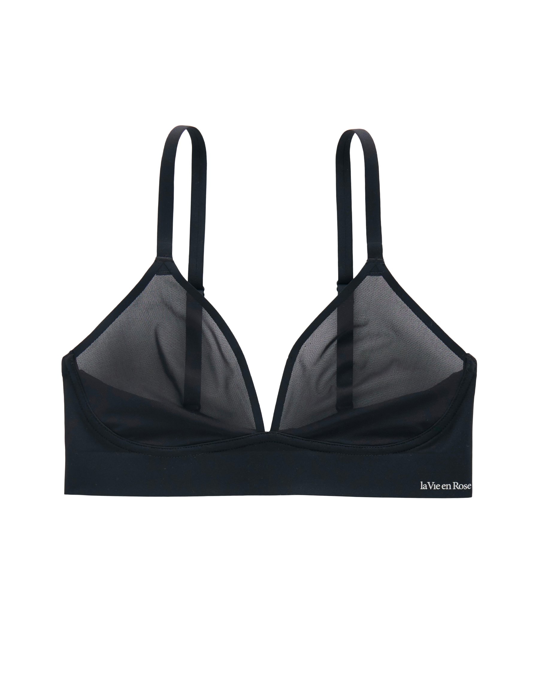 LA VIE EN ROSE Sheer Mesh Bralette Black 10100112 - View6