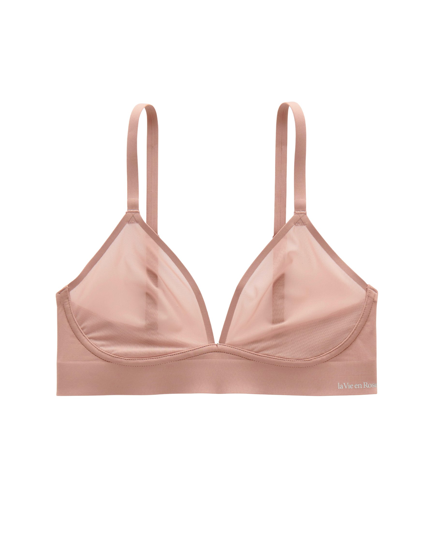 LA VIE EN ROSE Sheer Mesh Bralette Mocha 10100112 - View8