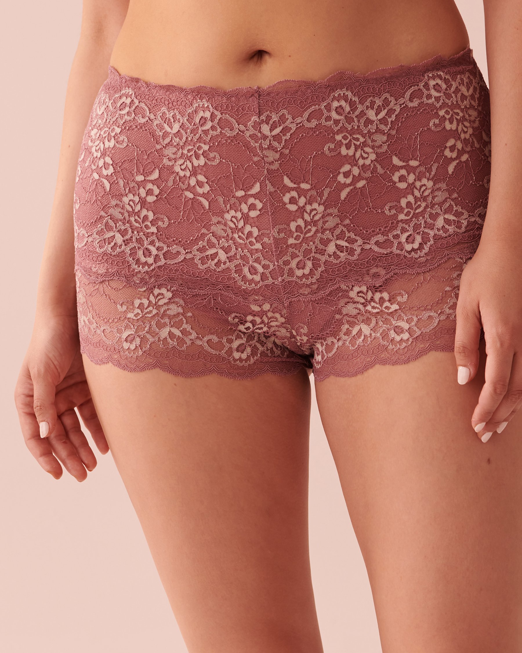 LA VIE EN ROSE Lace 2-piece Set Dusky orchid 60400028 - View4