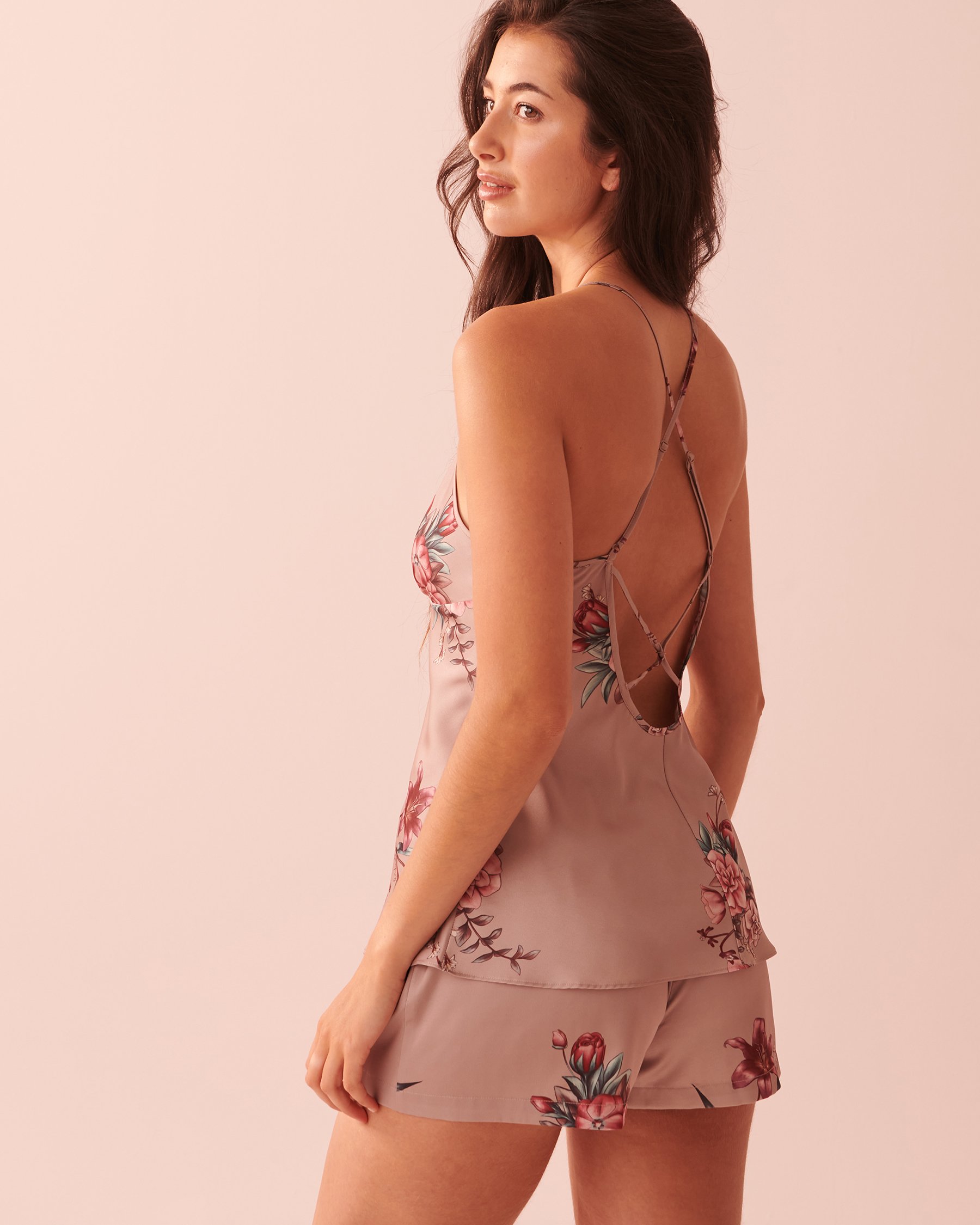 LA VIE EN ROSE Satin Cami Autumn blossoms 60100078 - View2