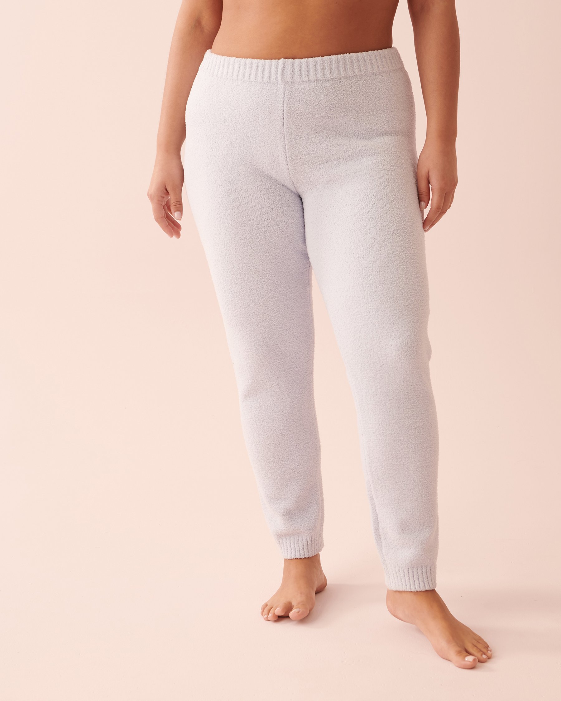 LA VIE EN ROSE Pantalon ajusté en chenille Bleu clair 50200057 - Voir1