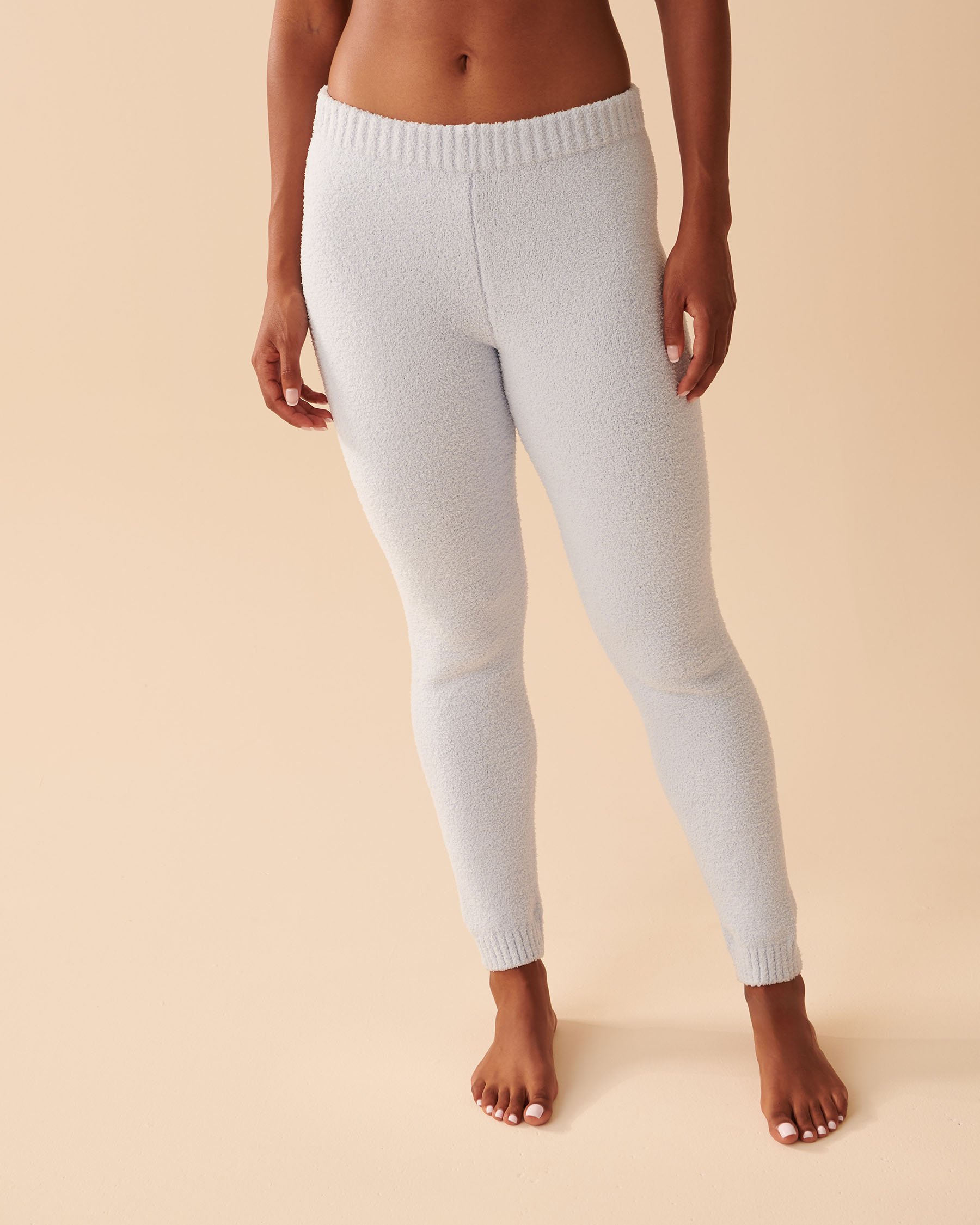 LA VIE EN ROSE Pantalon ajusté en chenille Bleu clair 50200057 - Voir3