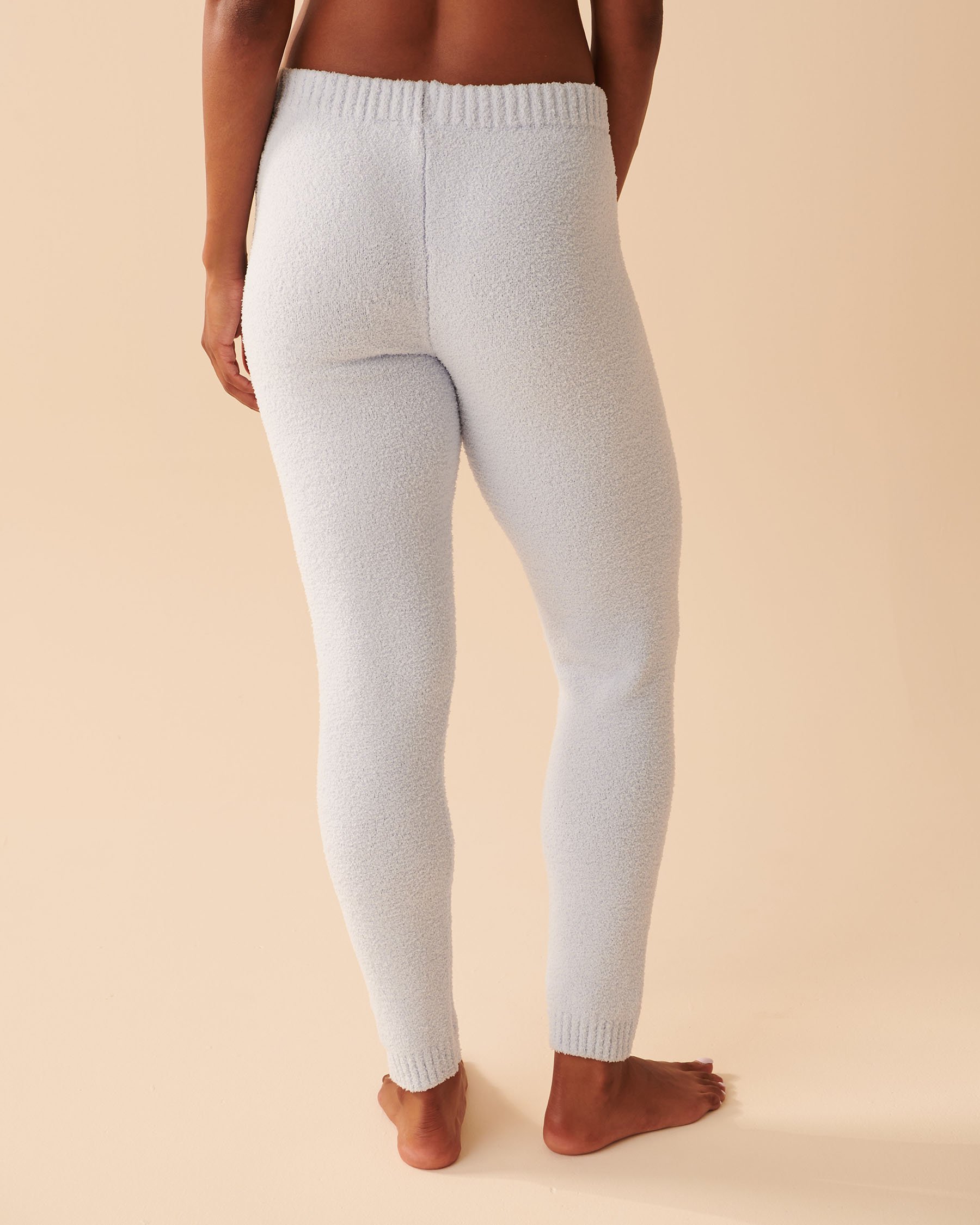 LA VIE EN ROSE Pantalon ajusté en chenille Bleu clair 50200057 - Voir4