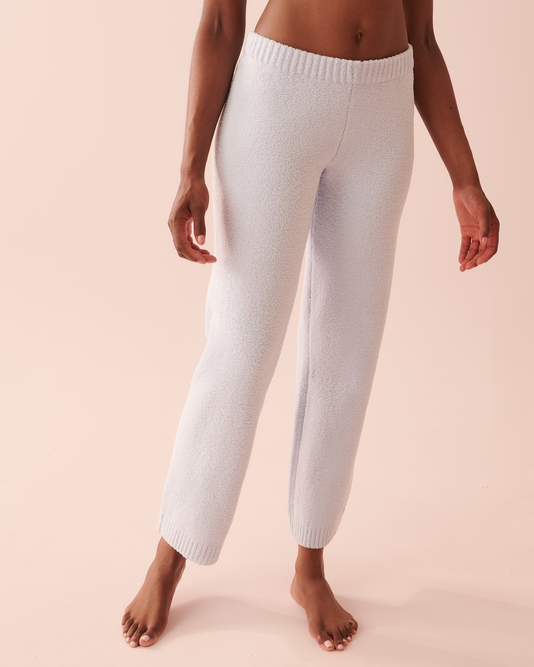 LA VIE EN ROSE Pantalon en chenille Bleu clair 50200058 - Voir1