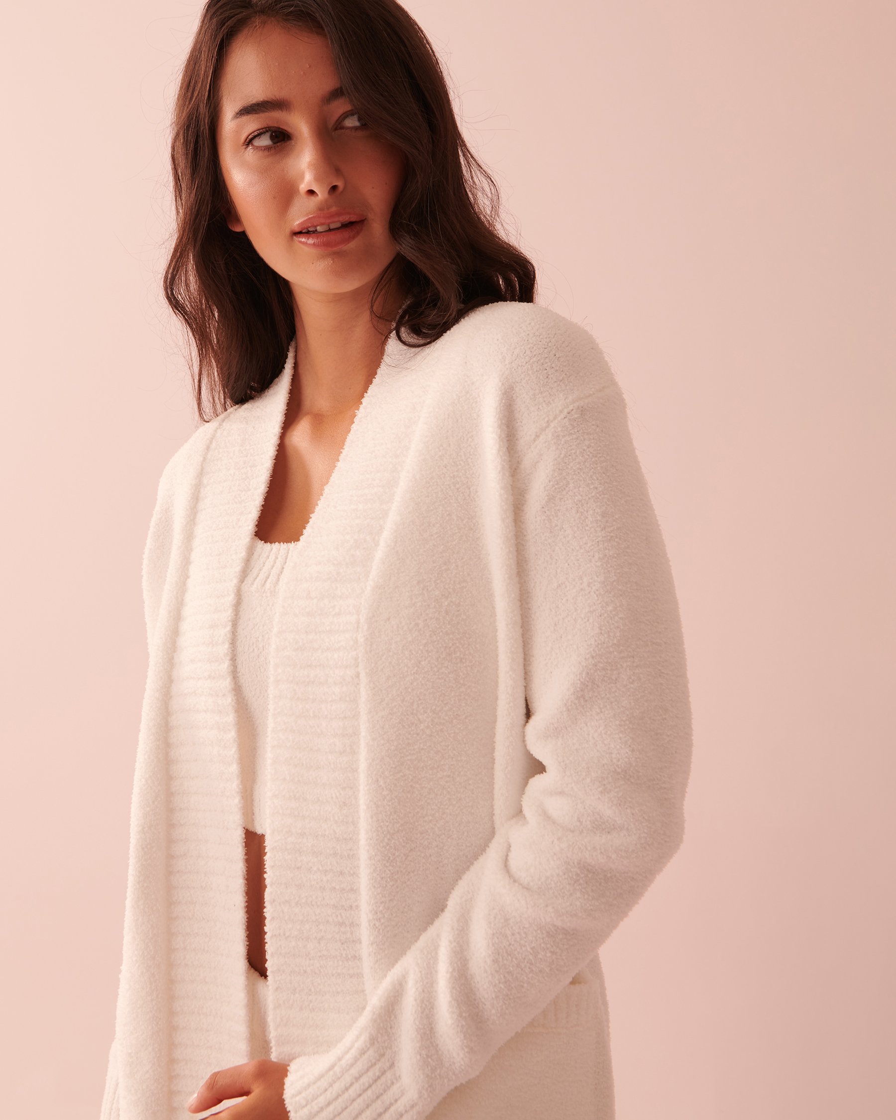 LA VIE EN ROSE Chenille Cardigan Snow white 50500009 - View3