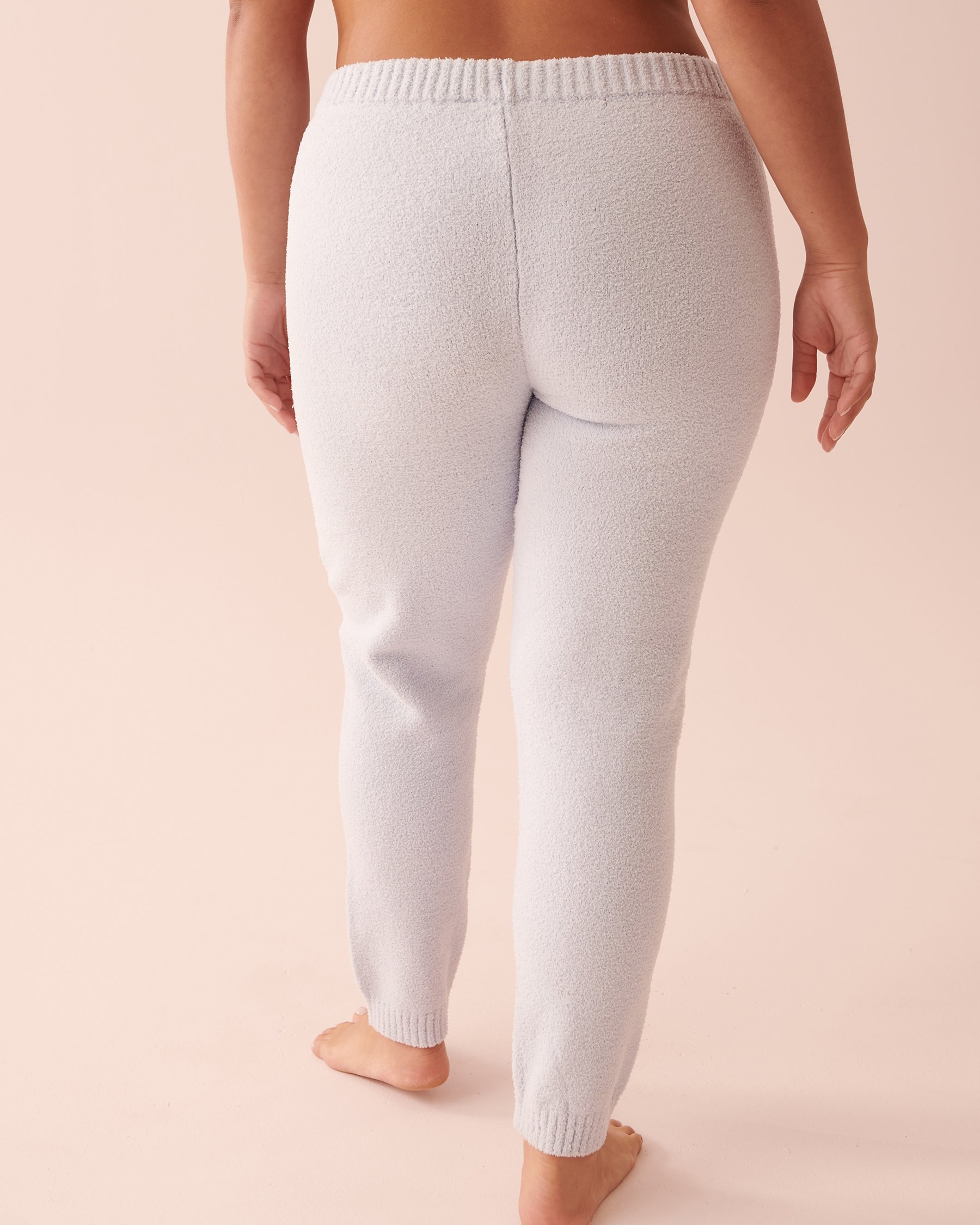 LA VIE EN ROSE Pantalon ajusté en chenille Bleu clair 50200057 - View2