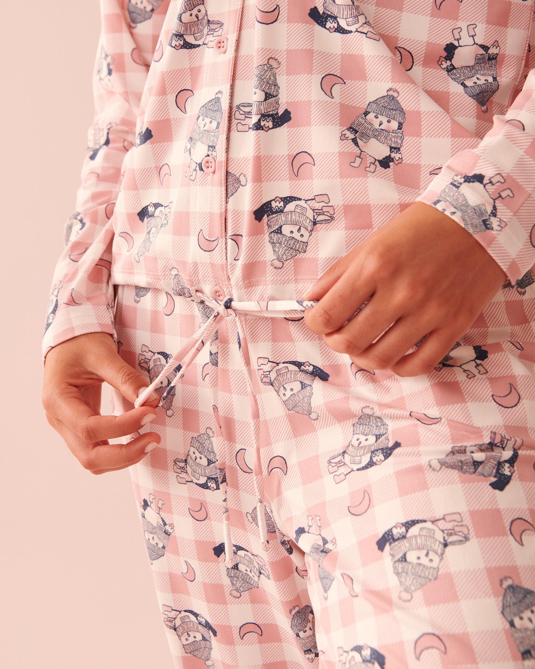LA VIE EN ROSE Night Owl Super Soft Cardigan Owl plaid 40100475 - View4