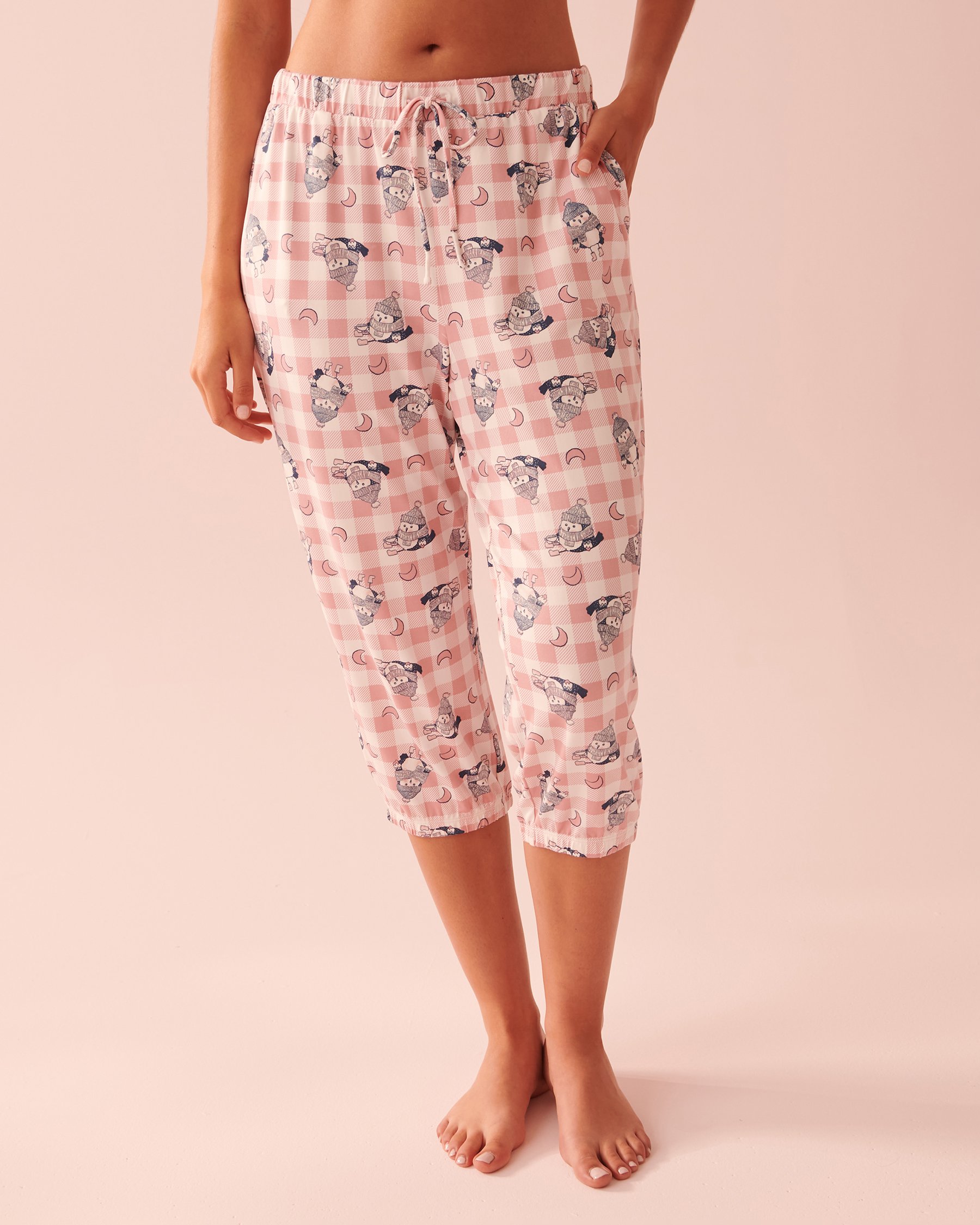 LA VIE EN ROSE Night Owl Super Soft Capri Owl plaid 40200469 - View1