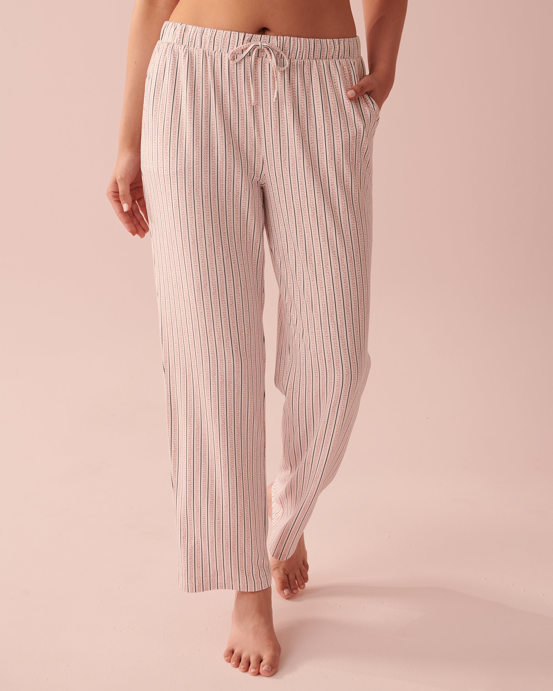 LA VIE EN ROSE Pantalon de pyjama ultra doux Rayures verticales colorées 40200471 - Voir1