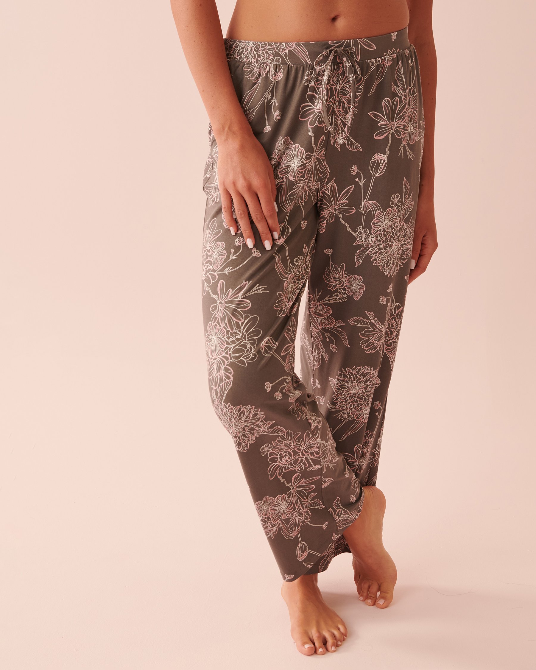 LA VIE EN ROSE Super Soft Wide Leg Pants Floral reflection 40200474 - View1